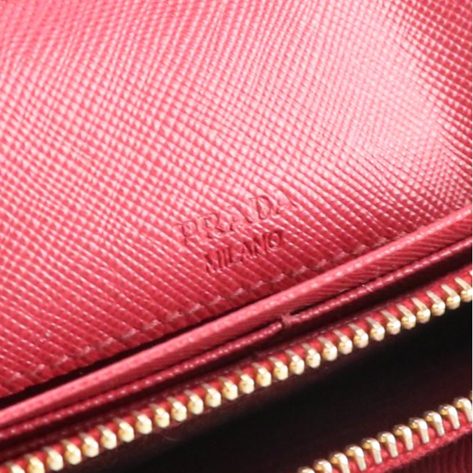 Prada Pink Rose Saffiano Leather Long Flap Wallet