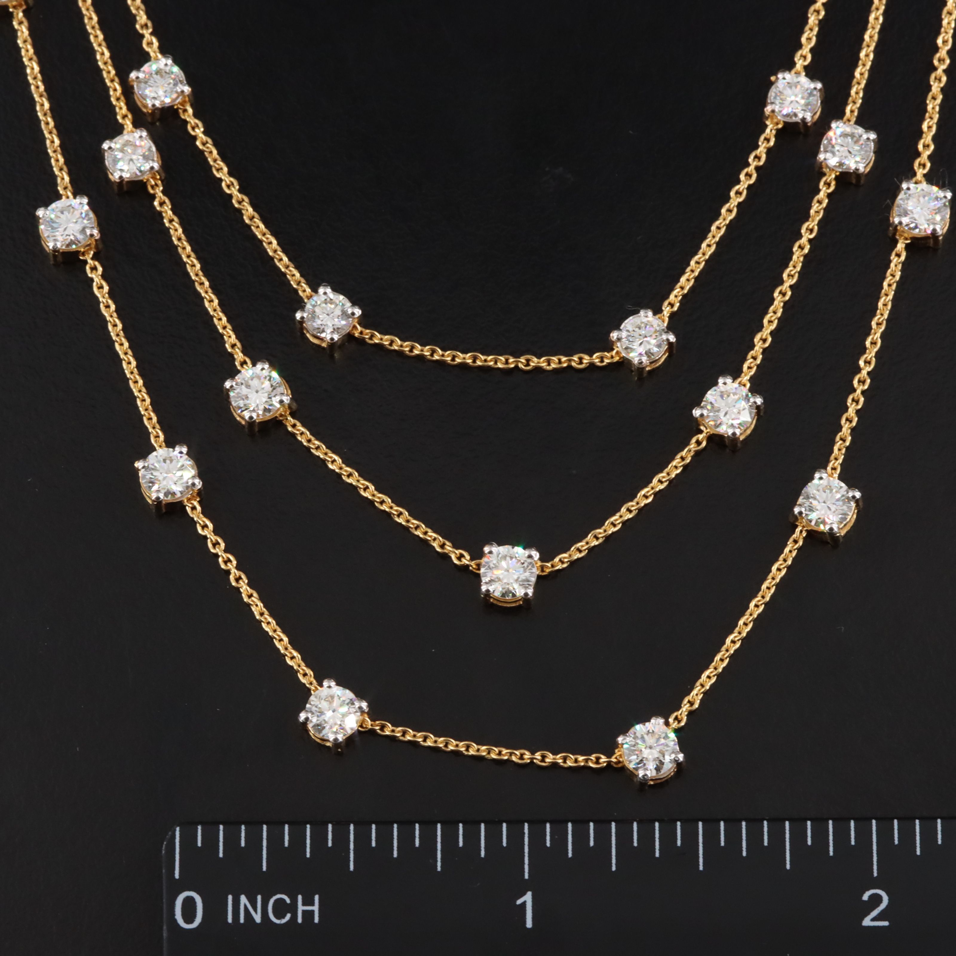 14K 6.29 CTW Diamond Layered Necklace with GIA Report