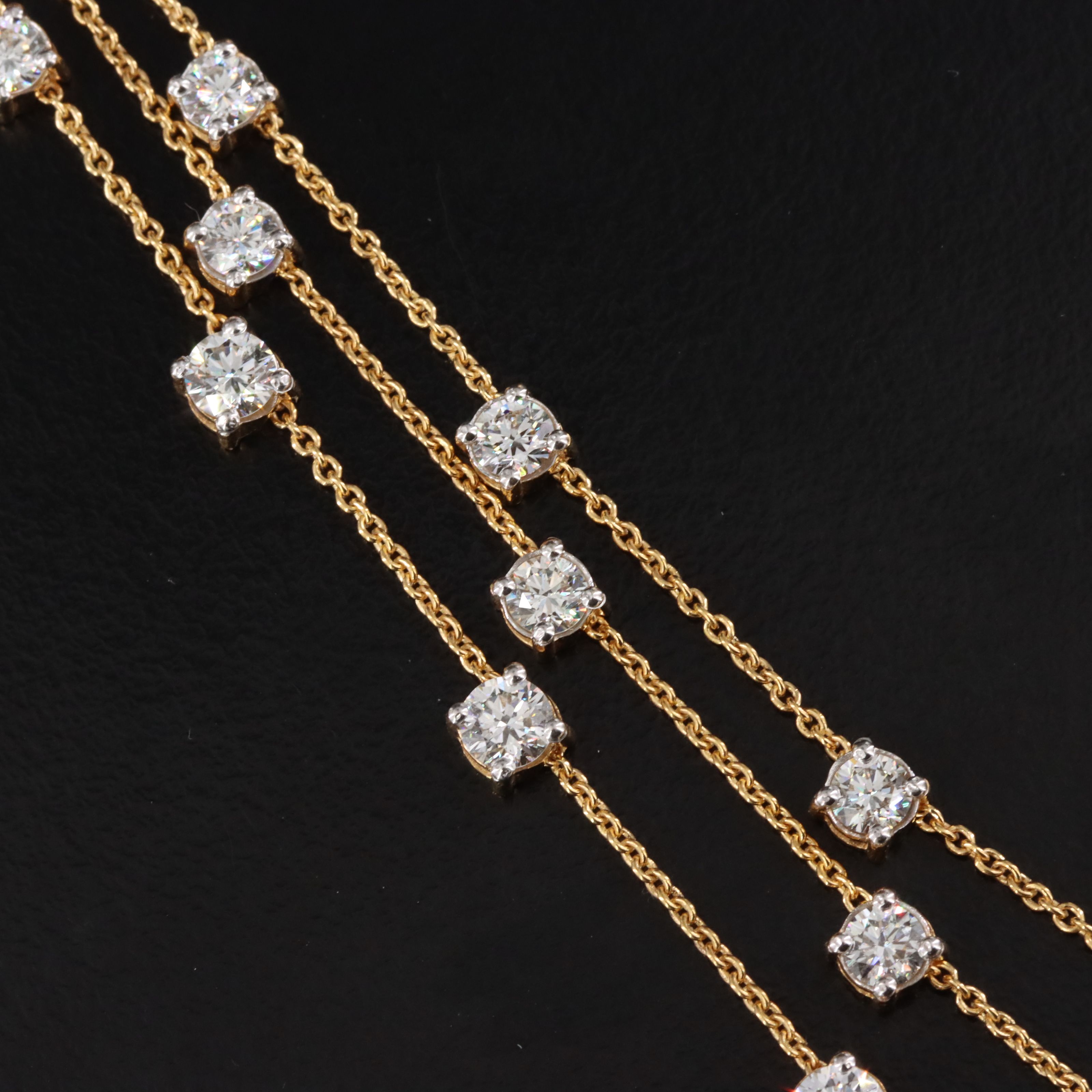 14K 6.29 CTW Diamond Layered Necklace with GIA Report