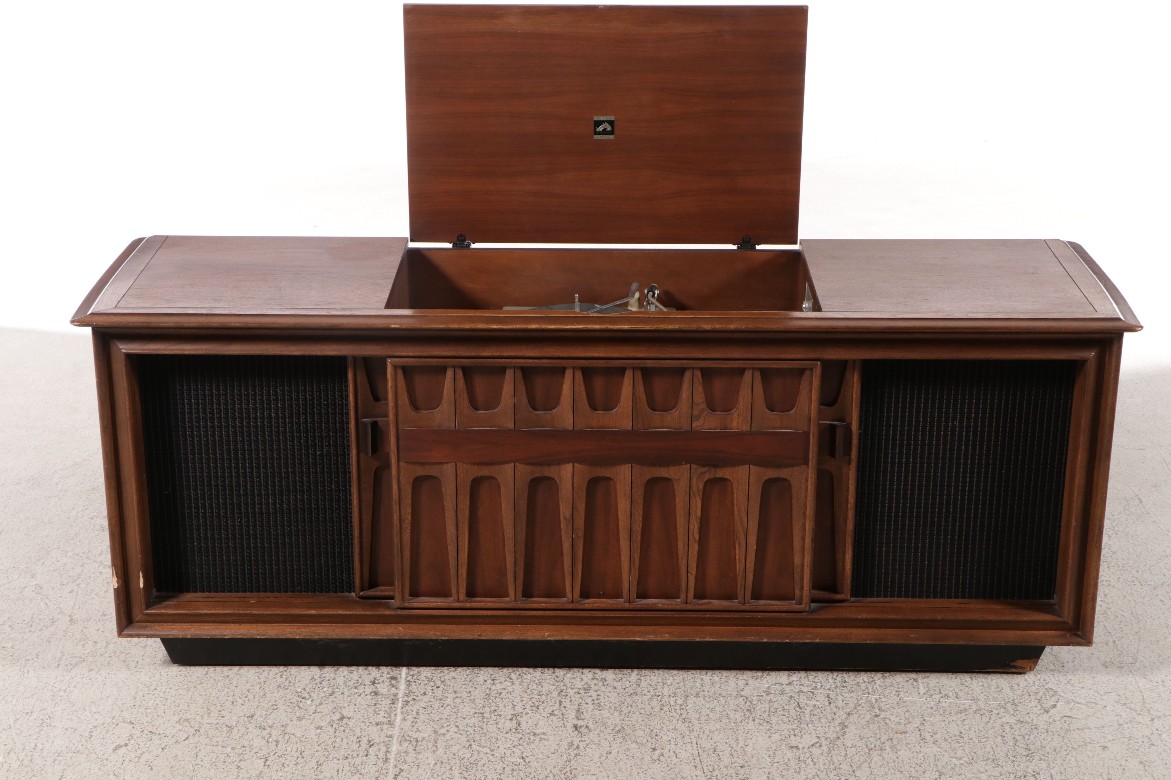 Mid Century Modern RCA Victor-Victrola Walnut Record Player Cabinet