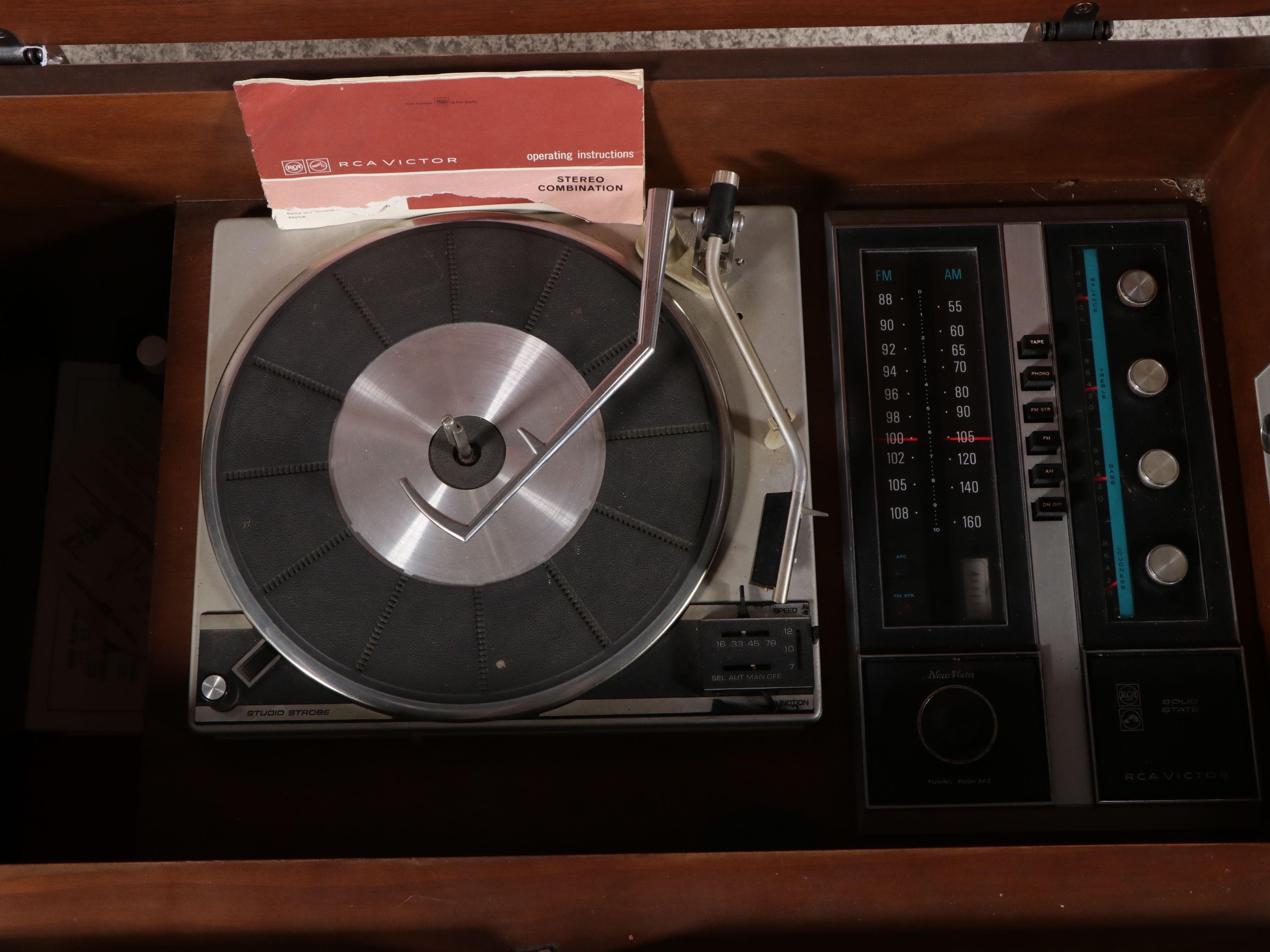 Mid Century Modern RCA Victor-Victrola Walnut Record Player Cabinet