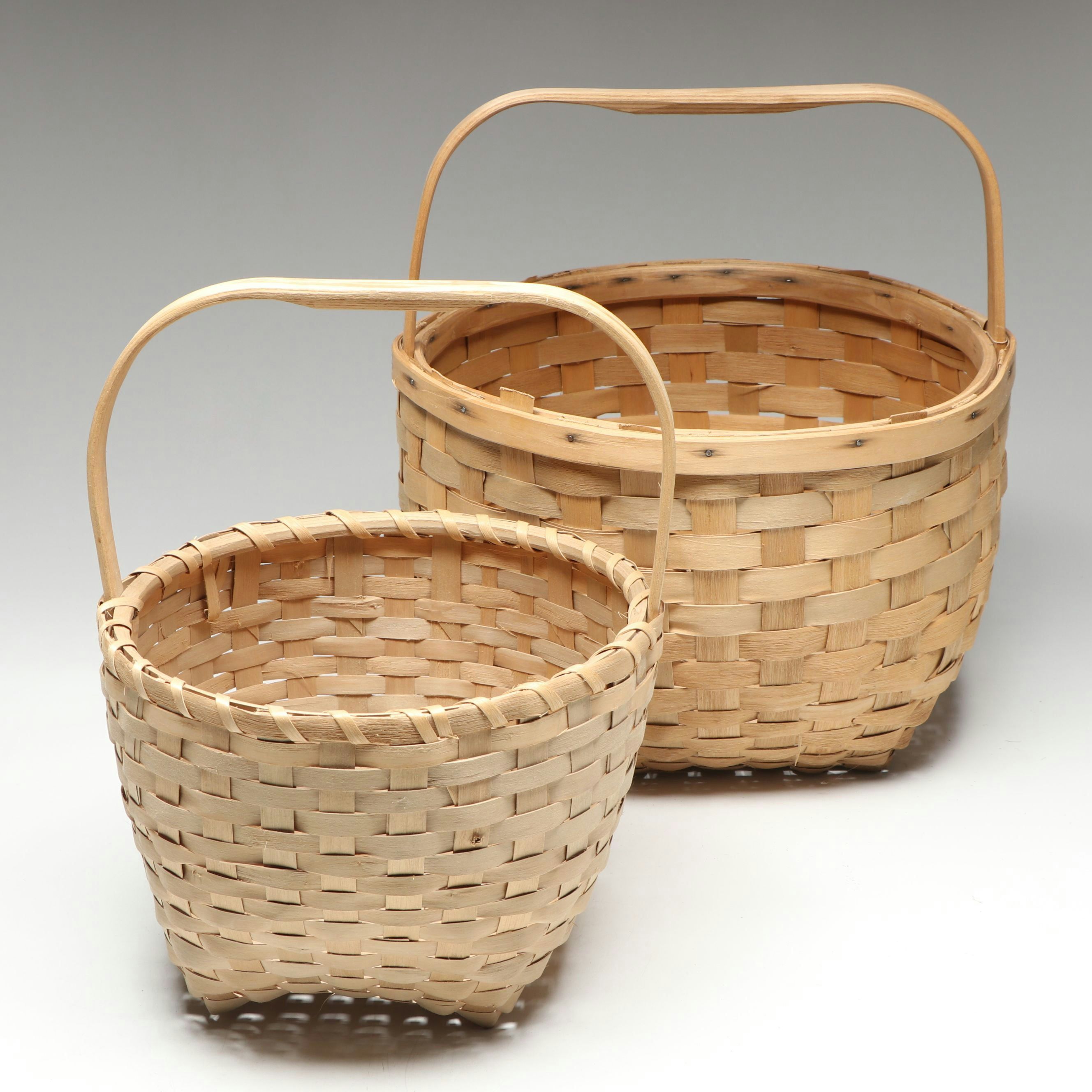 Mi'kmaq Artisan Crafted Black Ash Potato and Peck Baskets