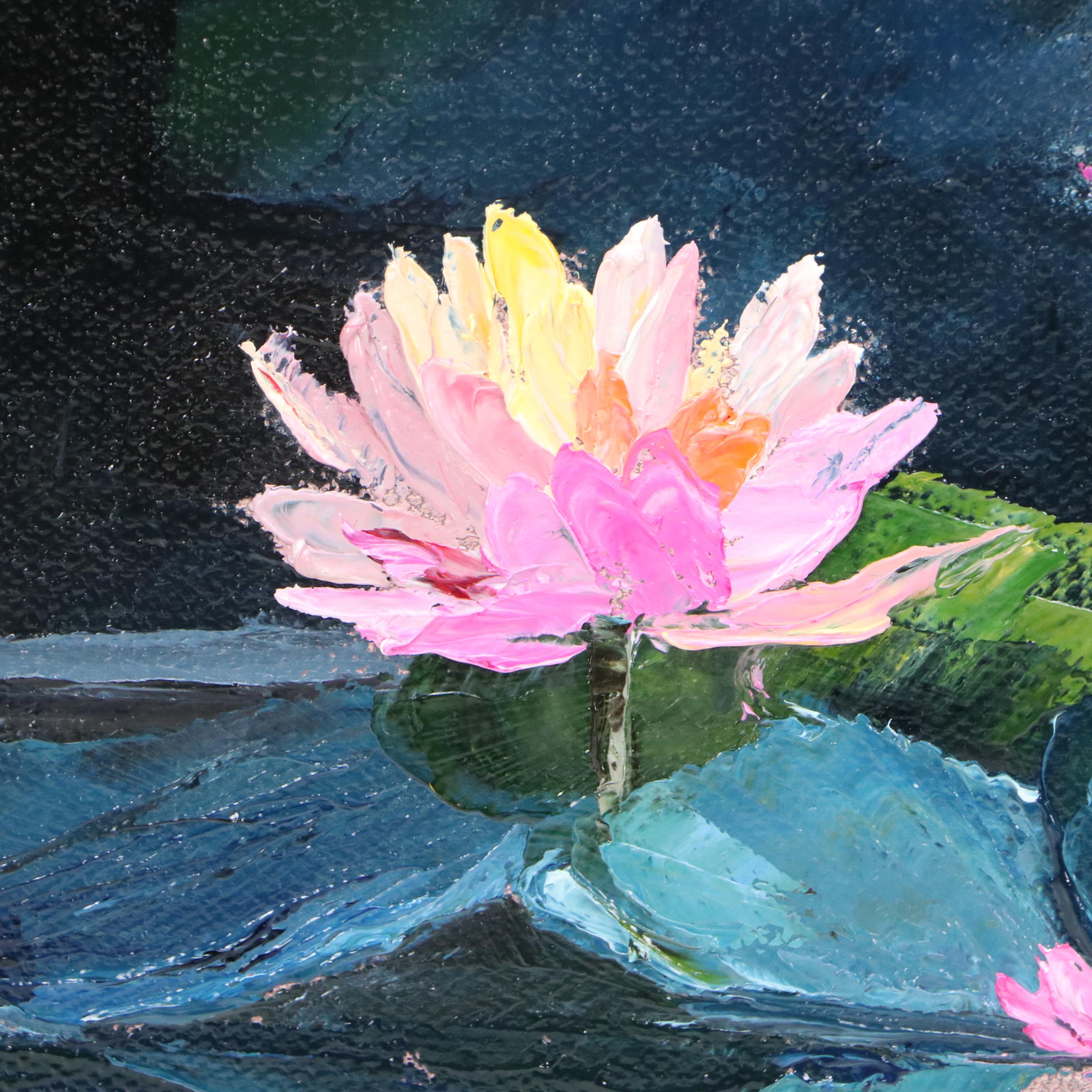 James Baldoumas Oil Painting "Water Lily Reflections," 2025