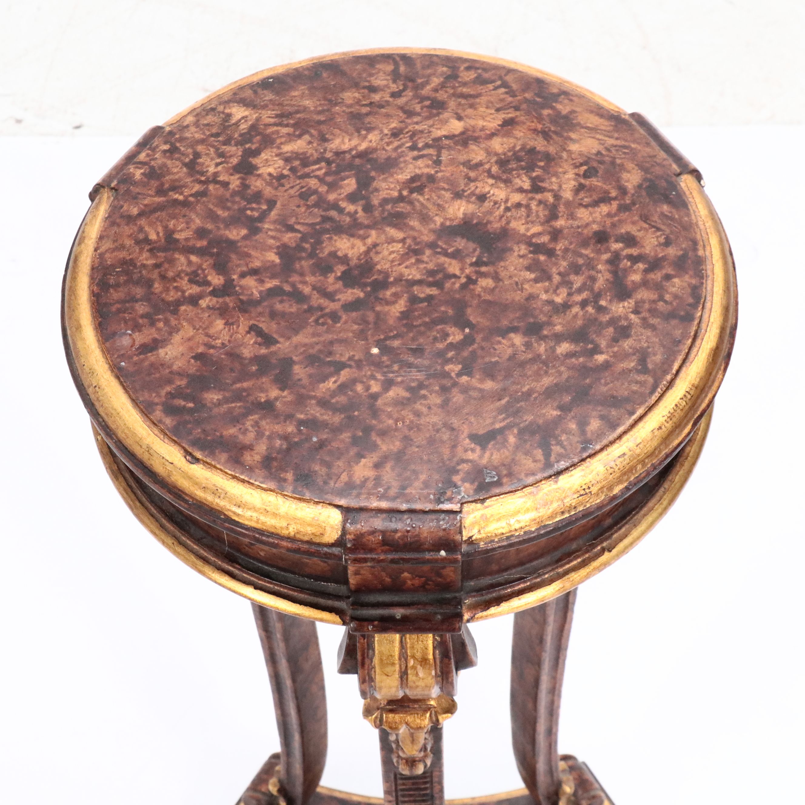 Ugo Bianchi Neoclassical Style Parcel Gilt and Faux Tortoise Stand