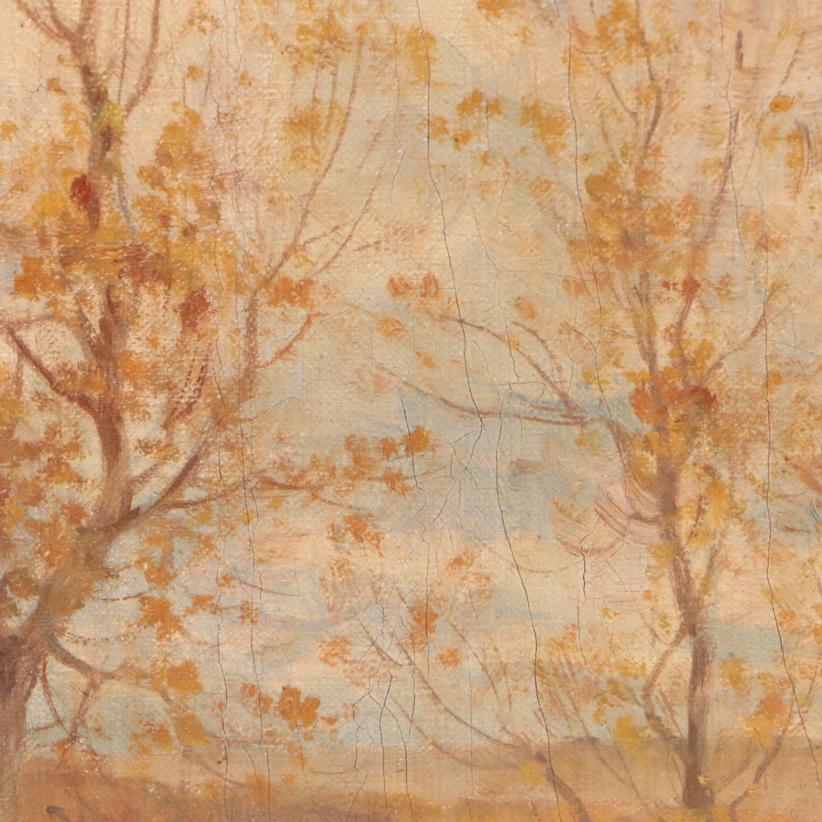 Lucien Simonnet French Riverside Landscape Oil Painting