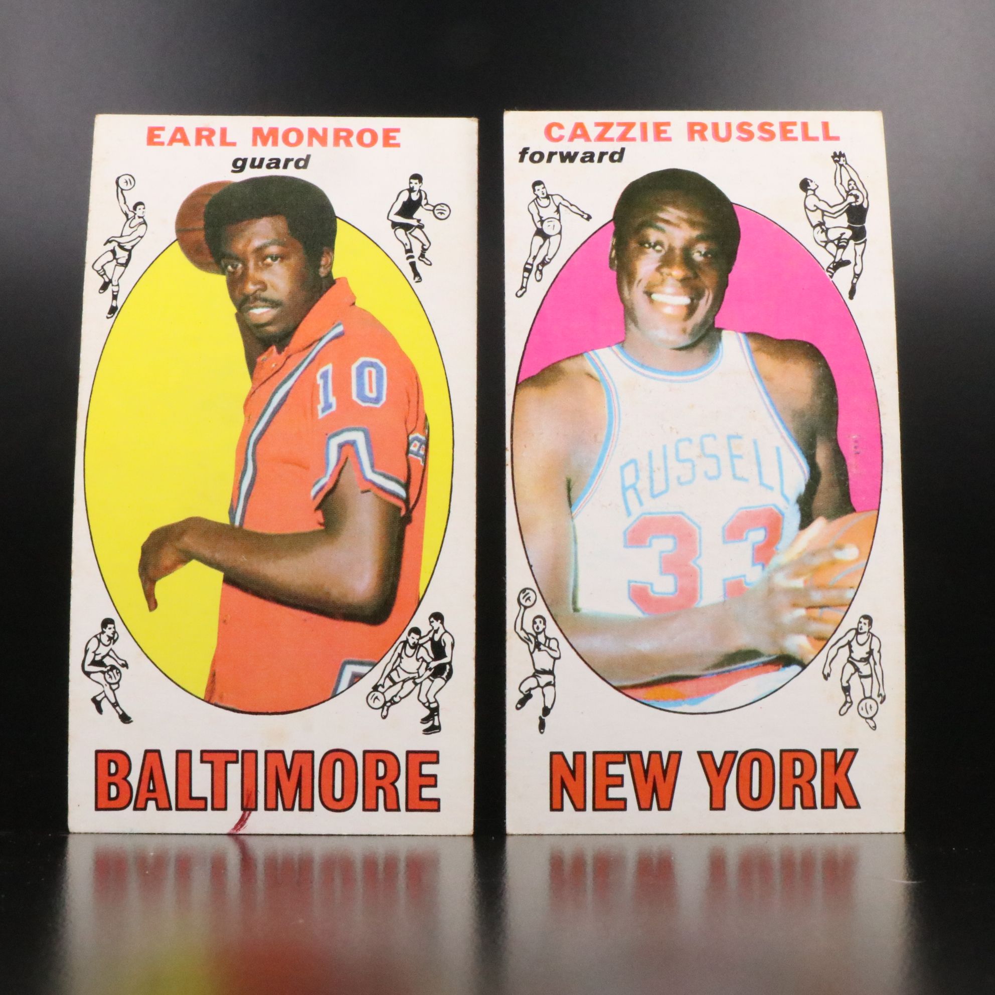 1969 Topps Basketball Cards Featuring Earl Monroe, Satch Sanders, and More