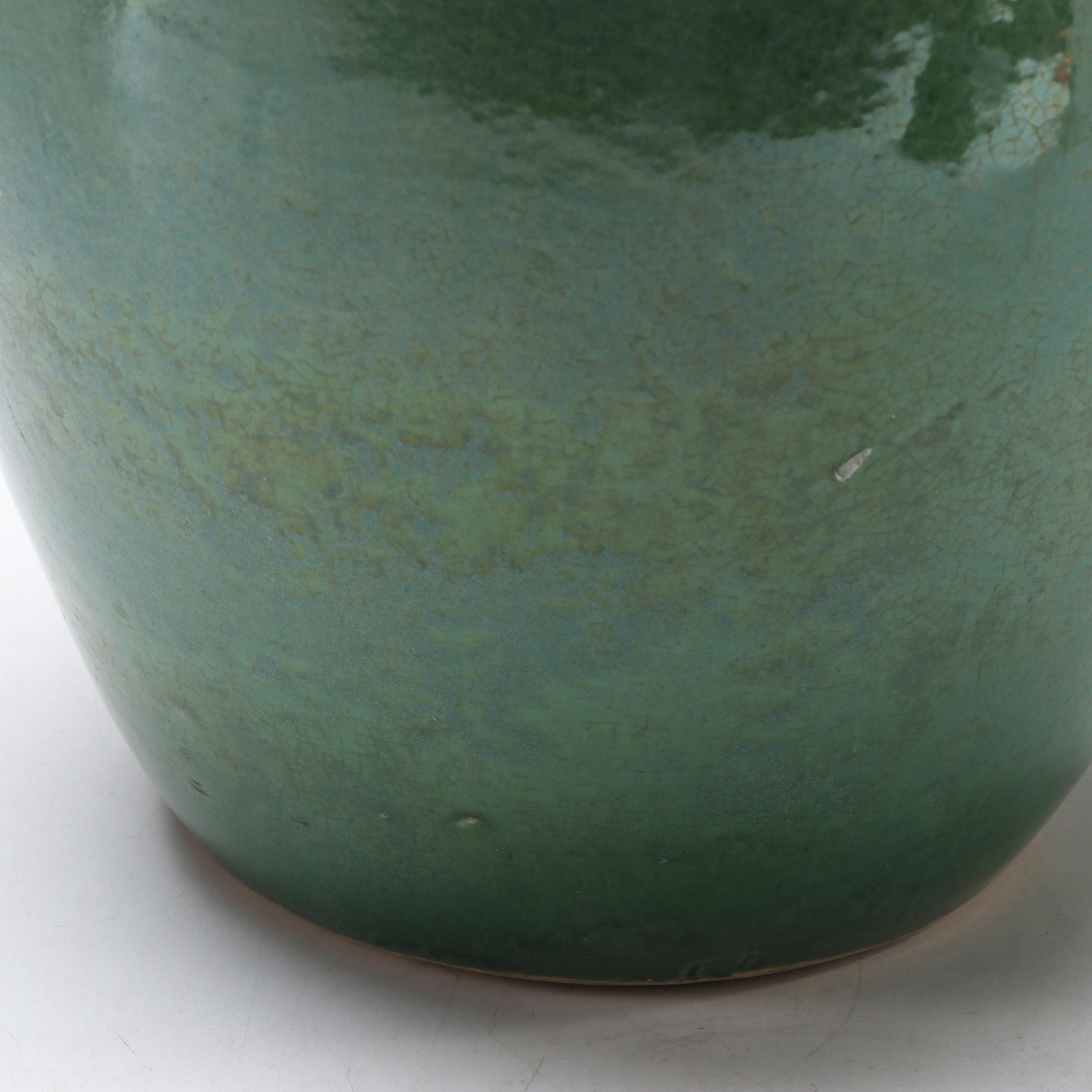 Robinson Ransbottom Pottery Green Ceramic Vase, Mid-20th Century
