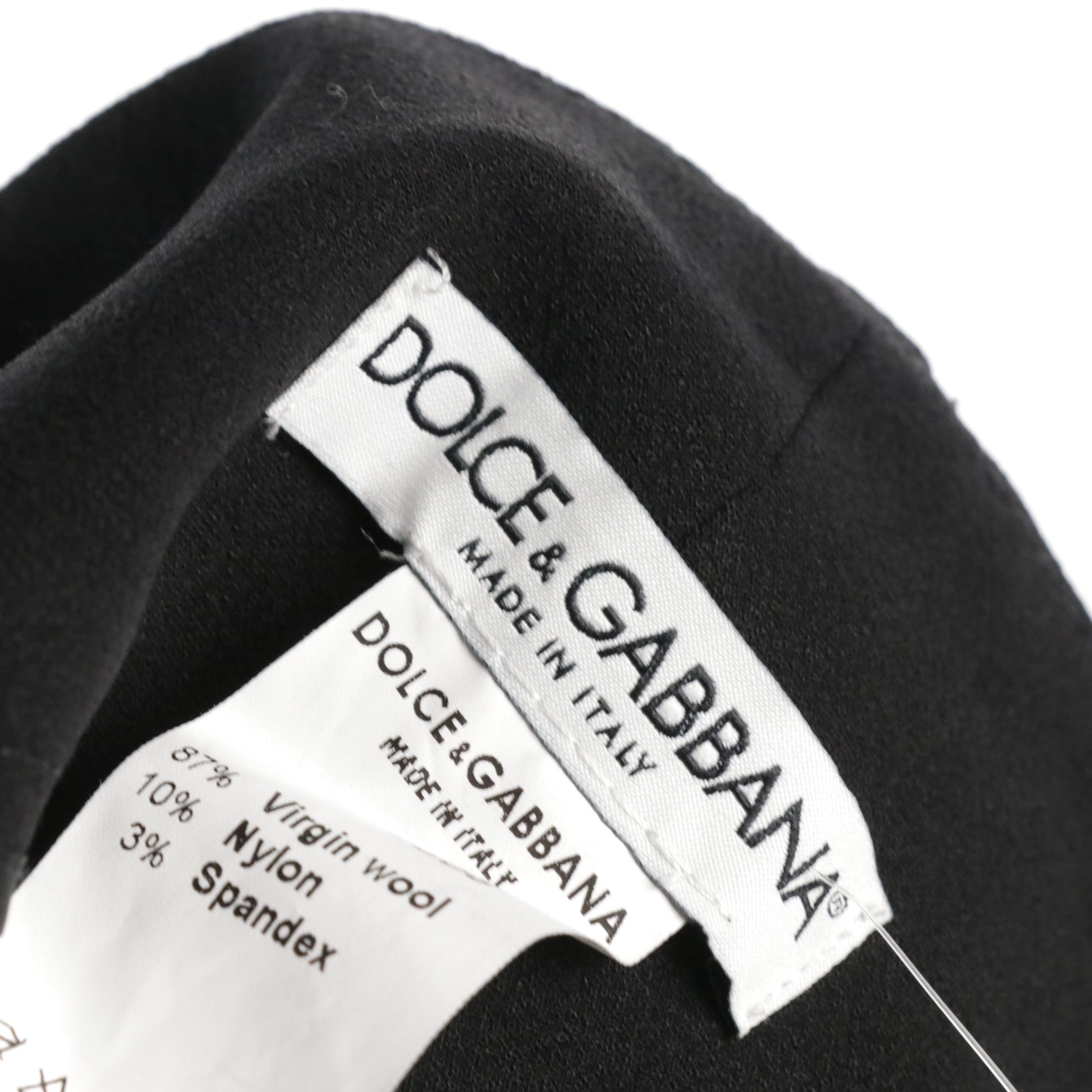 Dolce & Gabbana Silk Floral Printed Blouse Black Trousers Pants with Tags