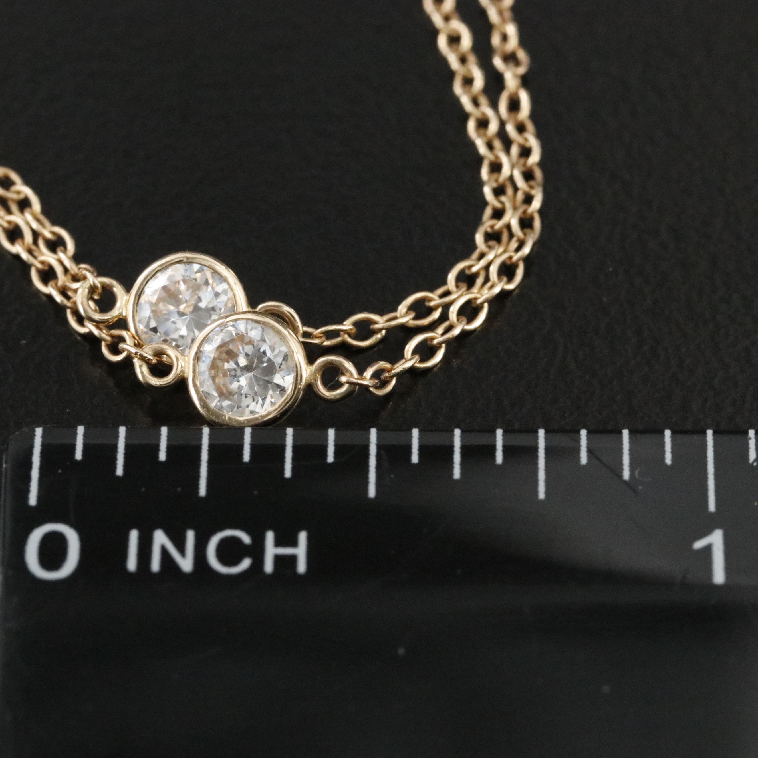 14K CZ Station Necklace