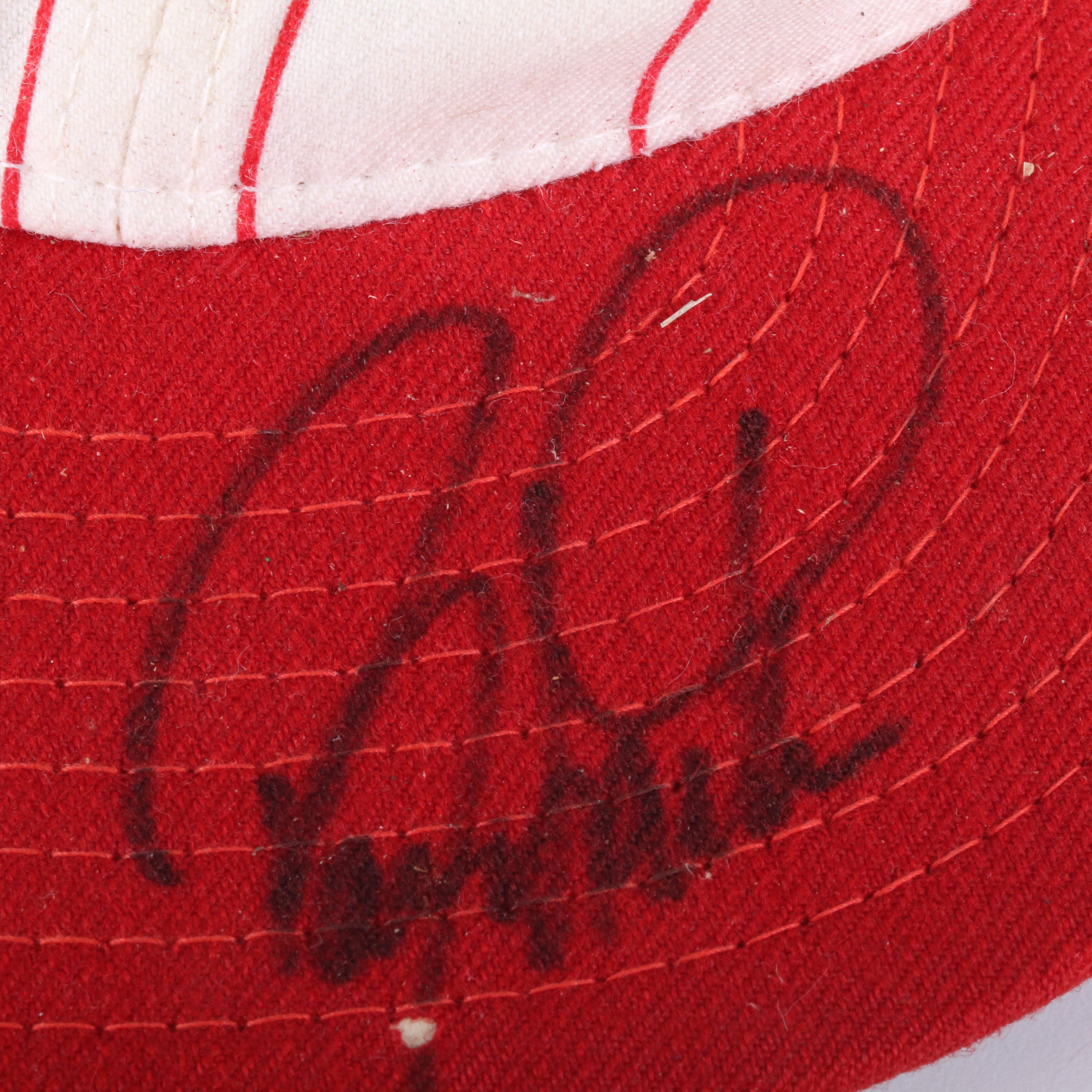 Two Signed Caps, Barry Larkin and Carlton Fisk