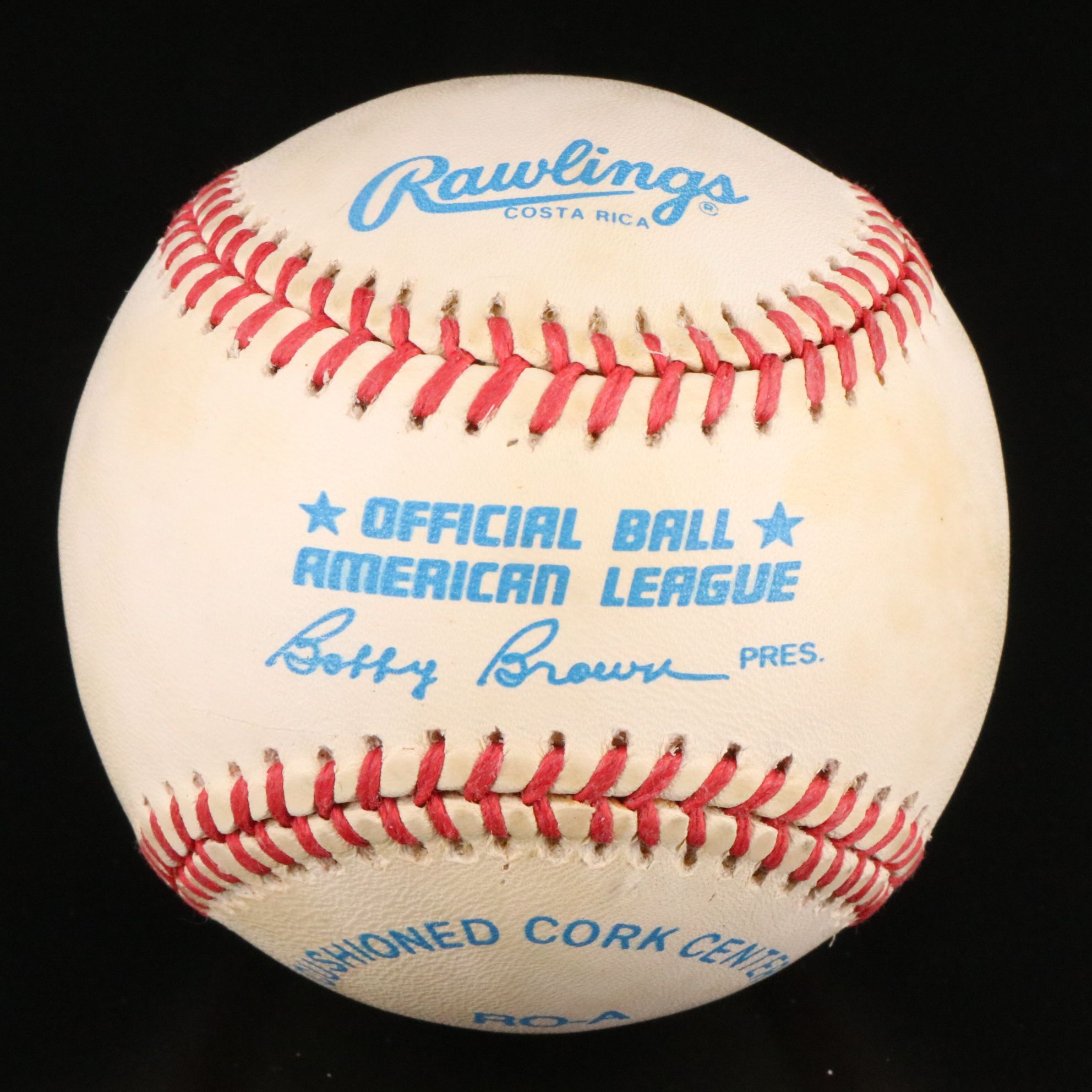 Nolan Ryan Signed Rawlings Official American League Baseball with Display