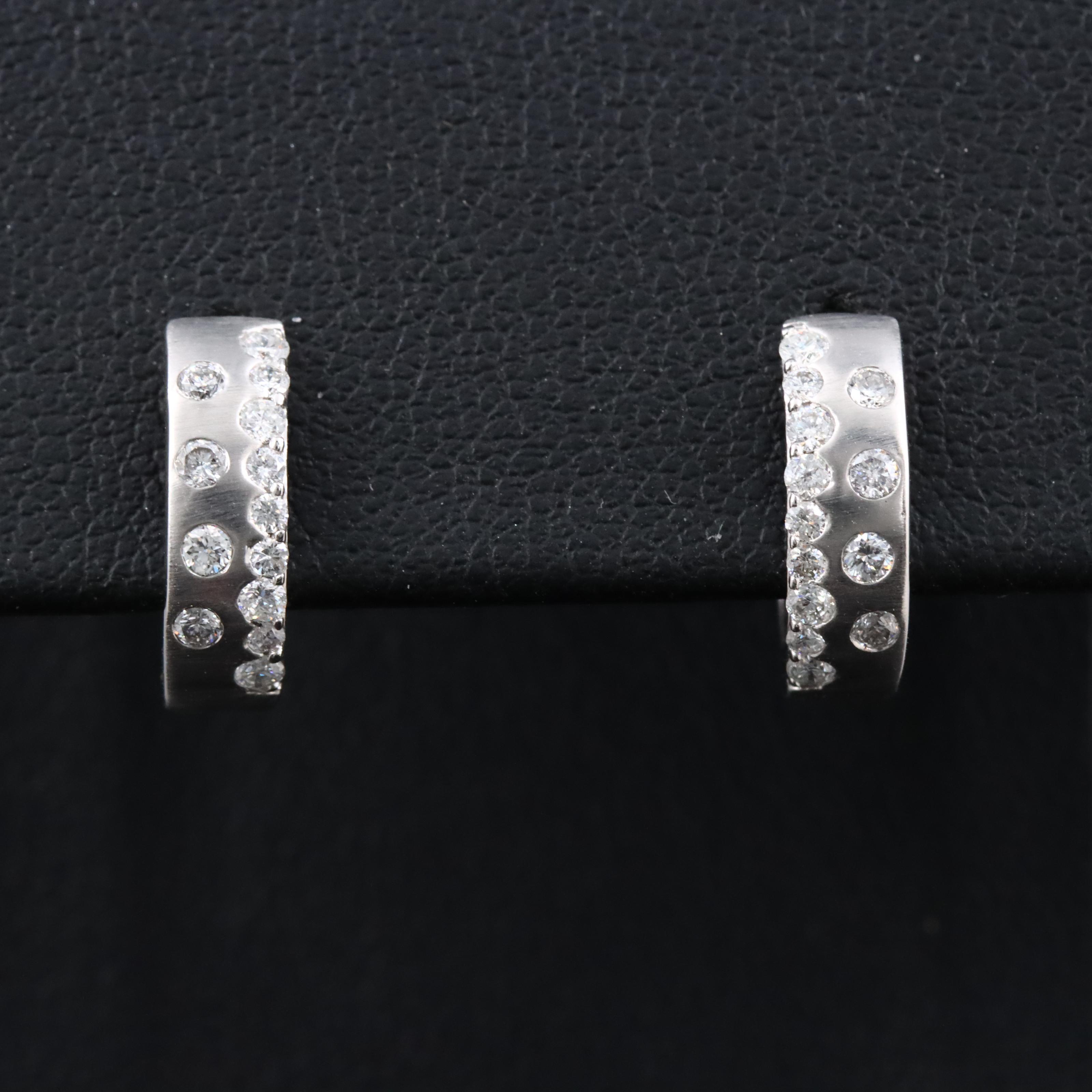 14K 0.35 CTW Diamond Huggie Hoop Earrings