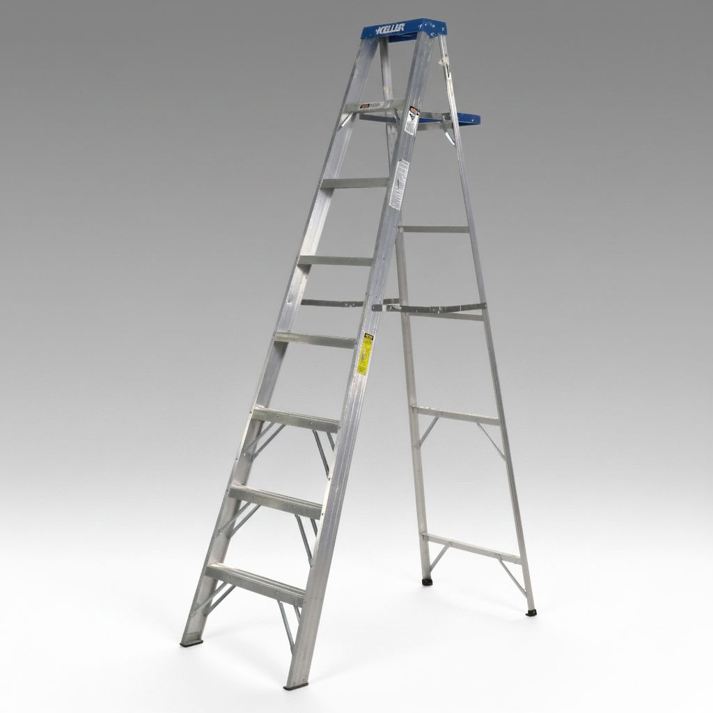 8' Keller Model 918 Type 1 250lbs Heavy Duty Aluminium Ladder