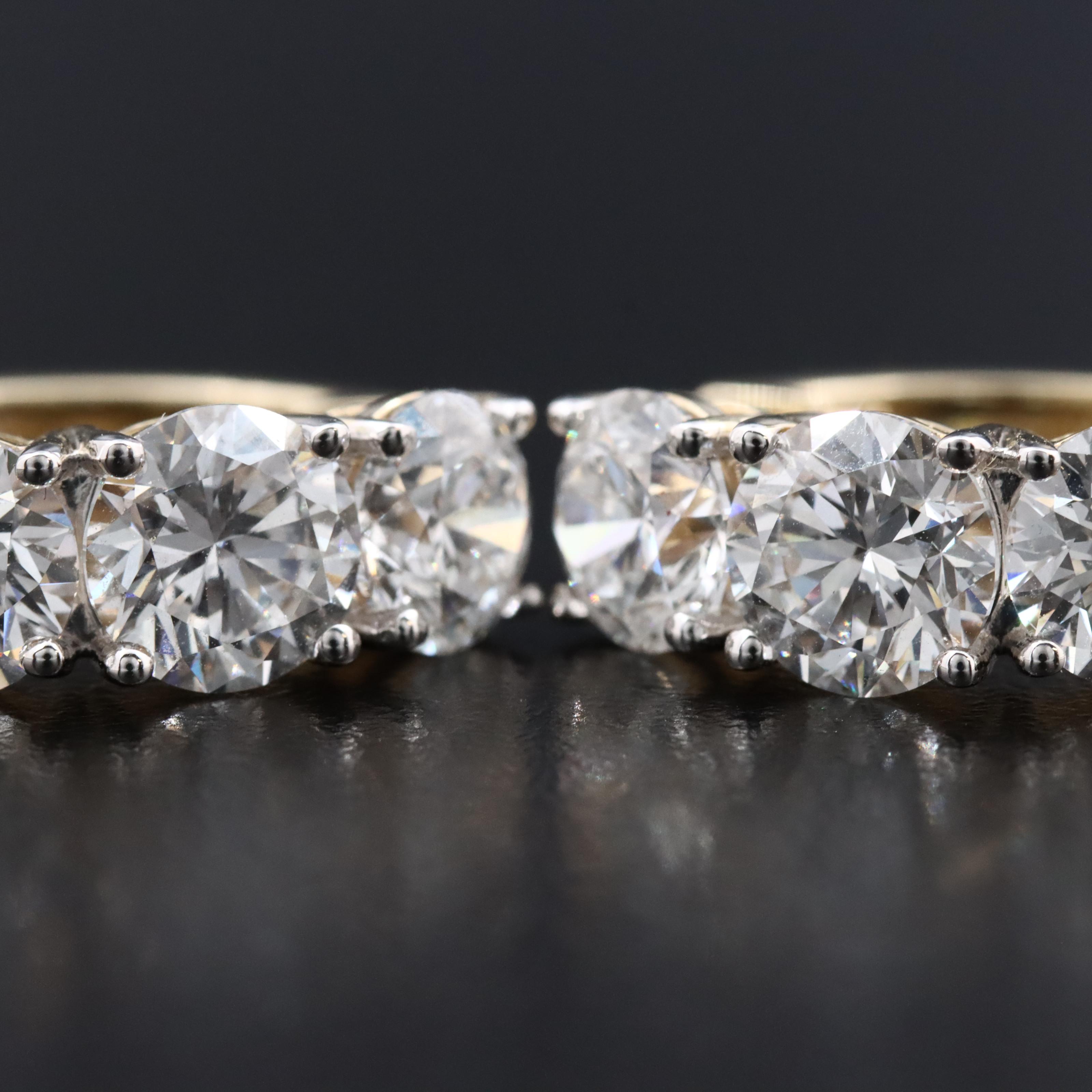 14K 5.00 CTW Lab Grown Diamond Hoop Earrings