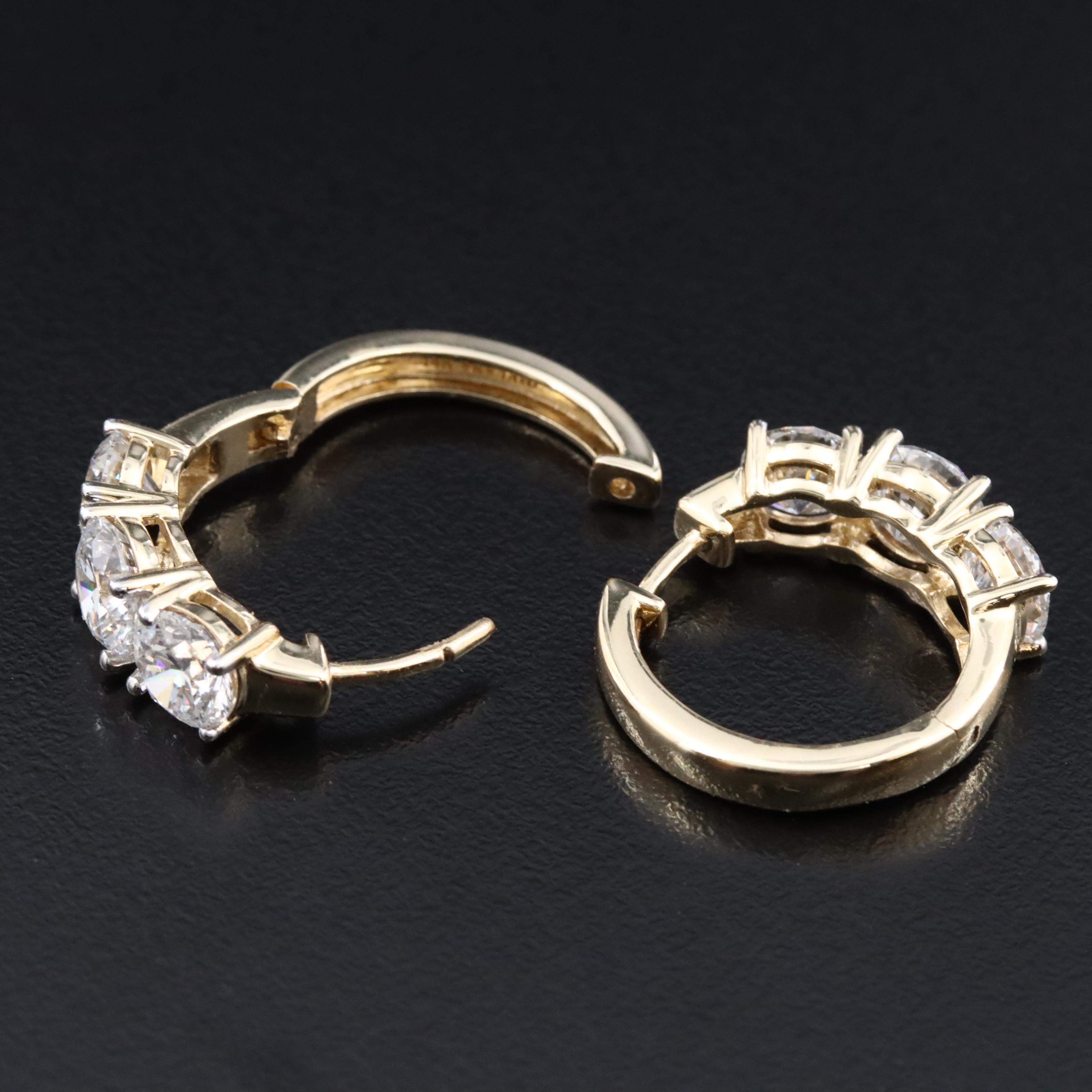 14K 5.00 CTW Lab Grown Diamond Hoop Earrings