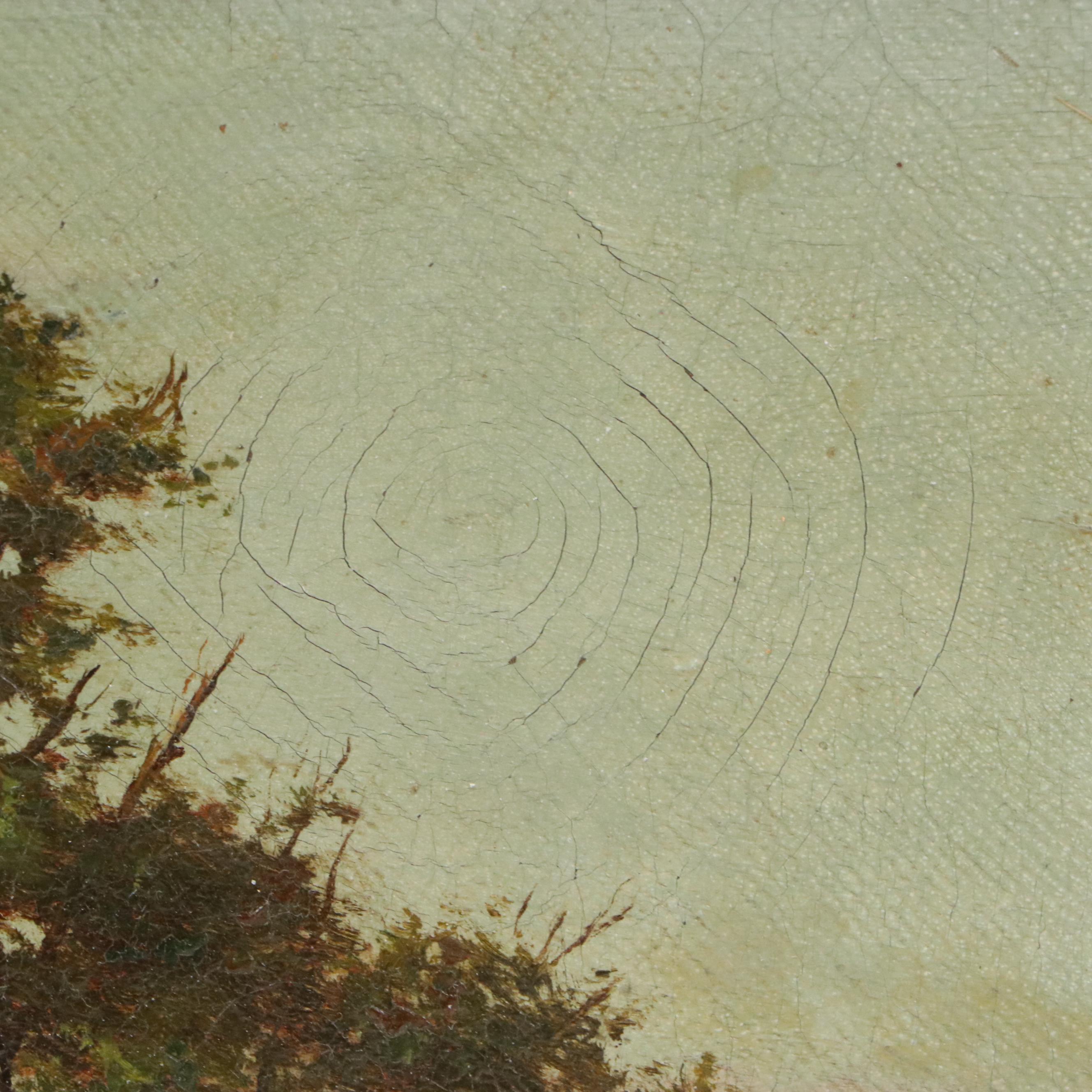 Continental School River Landscape Oil Painting, 19th Century