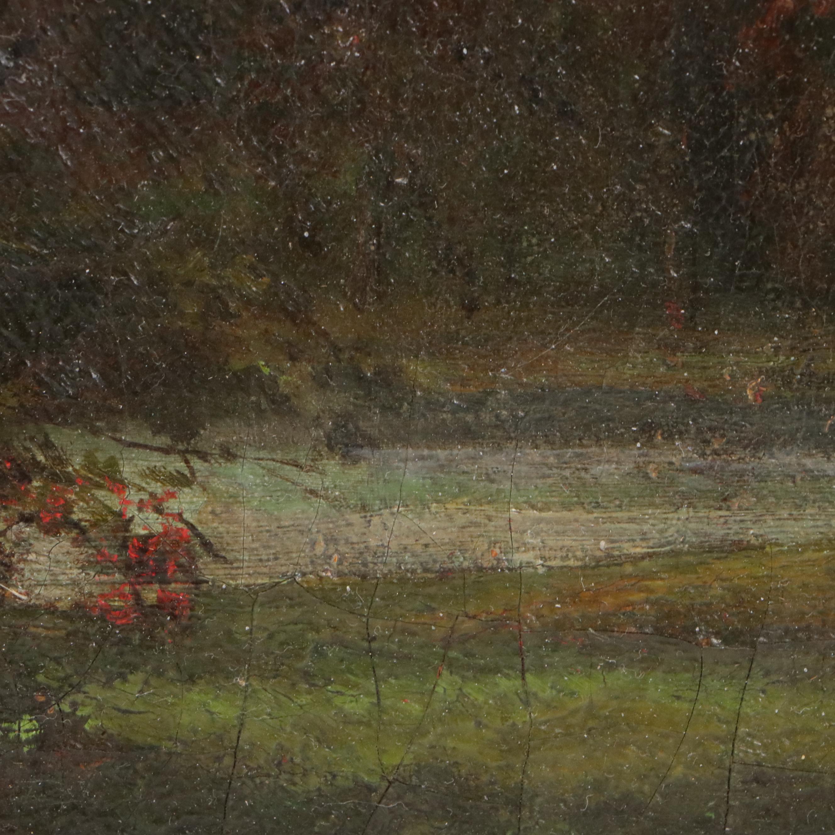 Continental School River Landscape Oil Painting, 19th Century