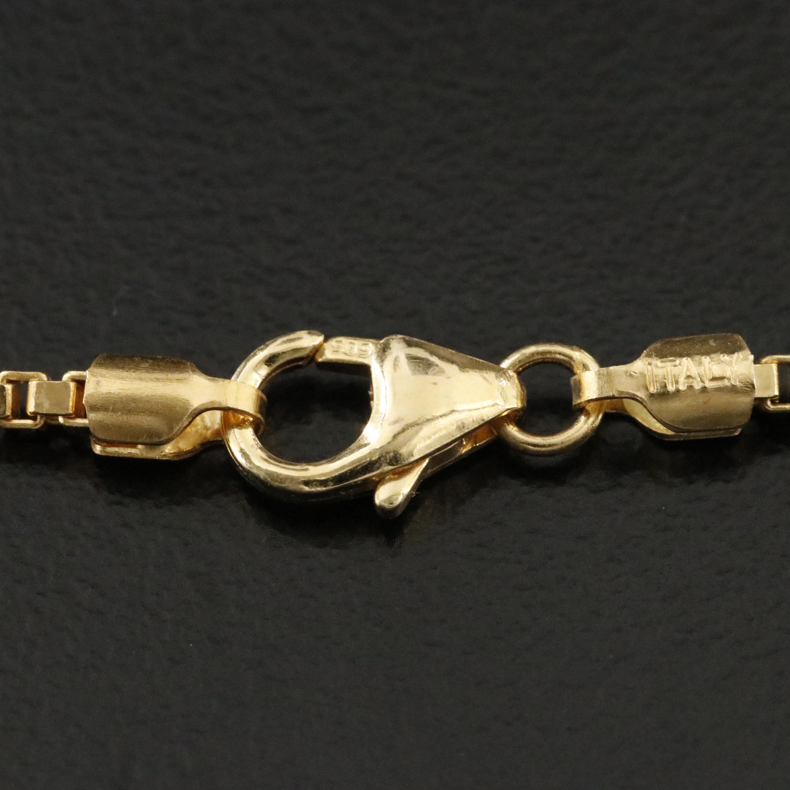 14K Tri-Color Box Chain Necklace