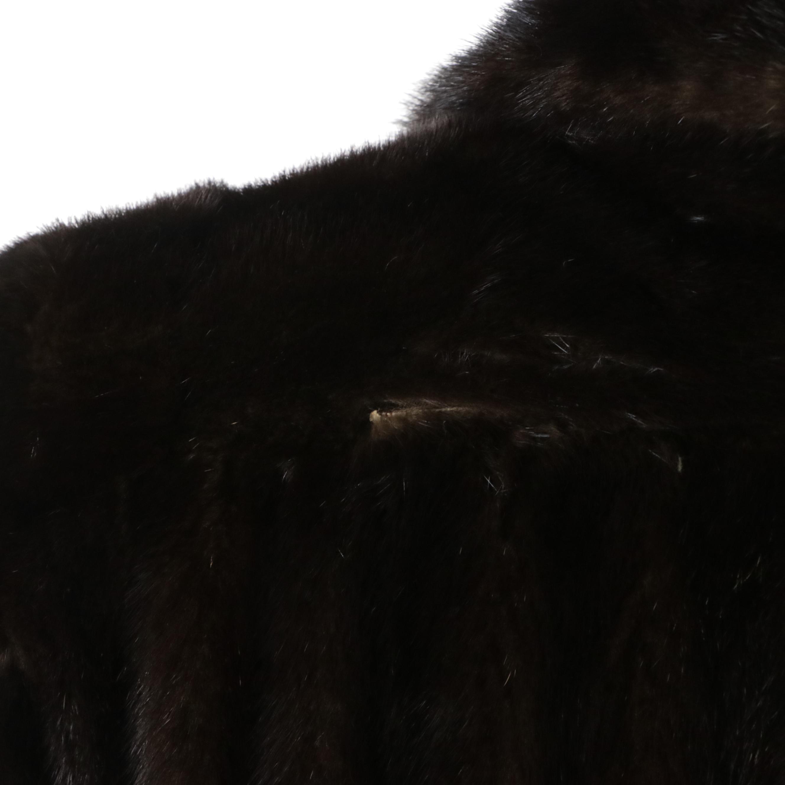 Dennis Basso Mahogany Mink Fur Mid Length Coat