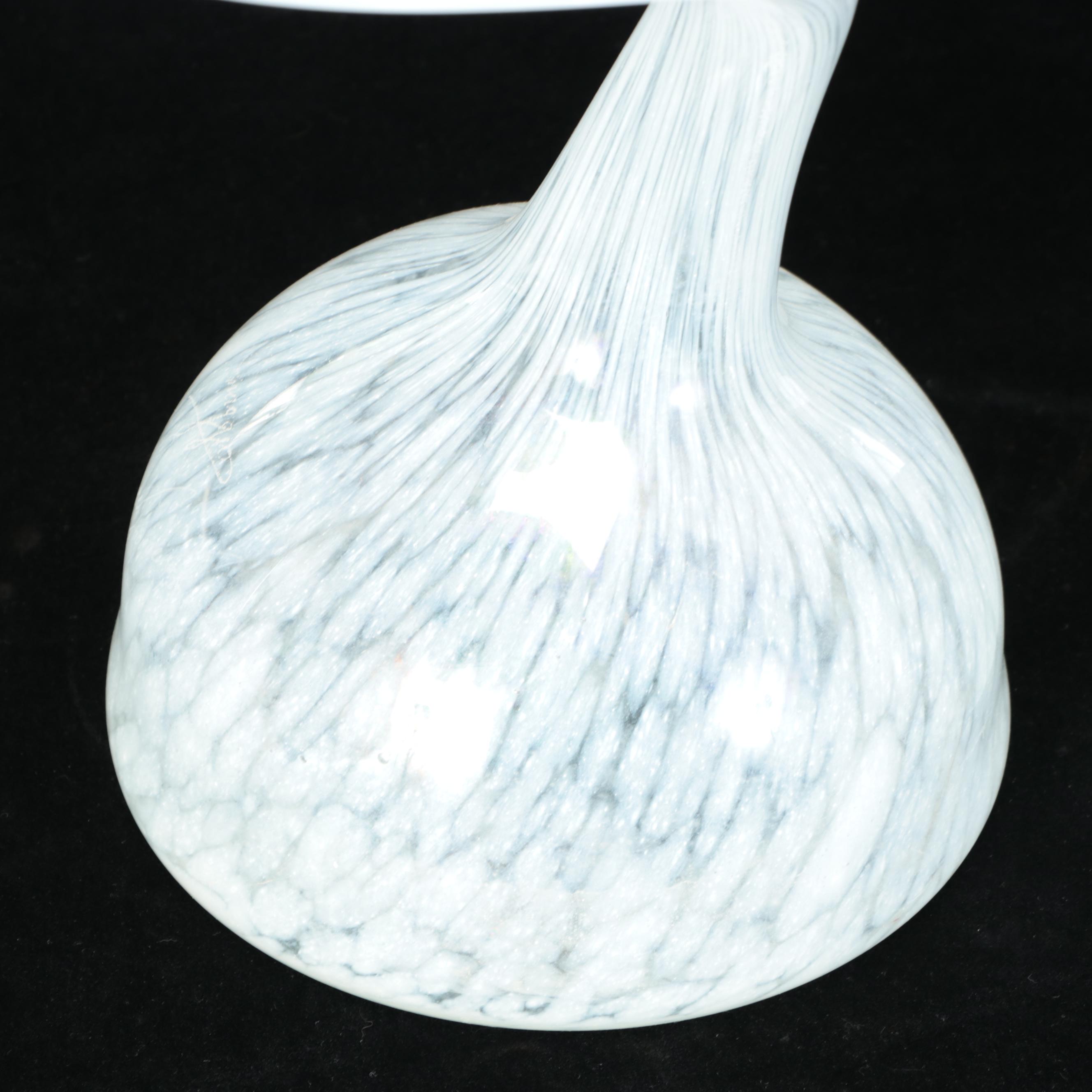 Art Glass Interlocking Vase Pair