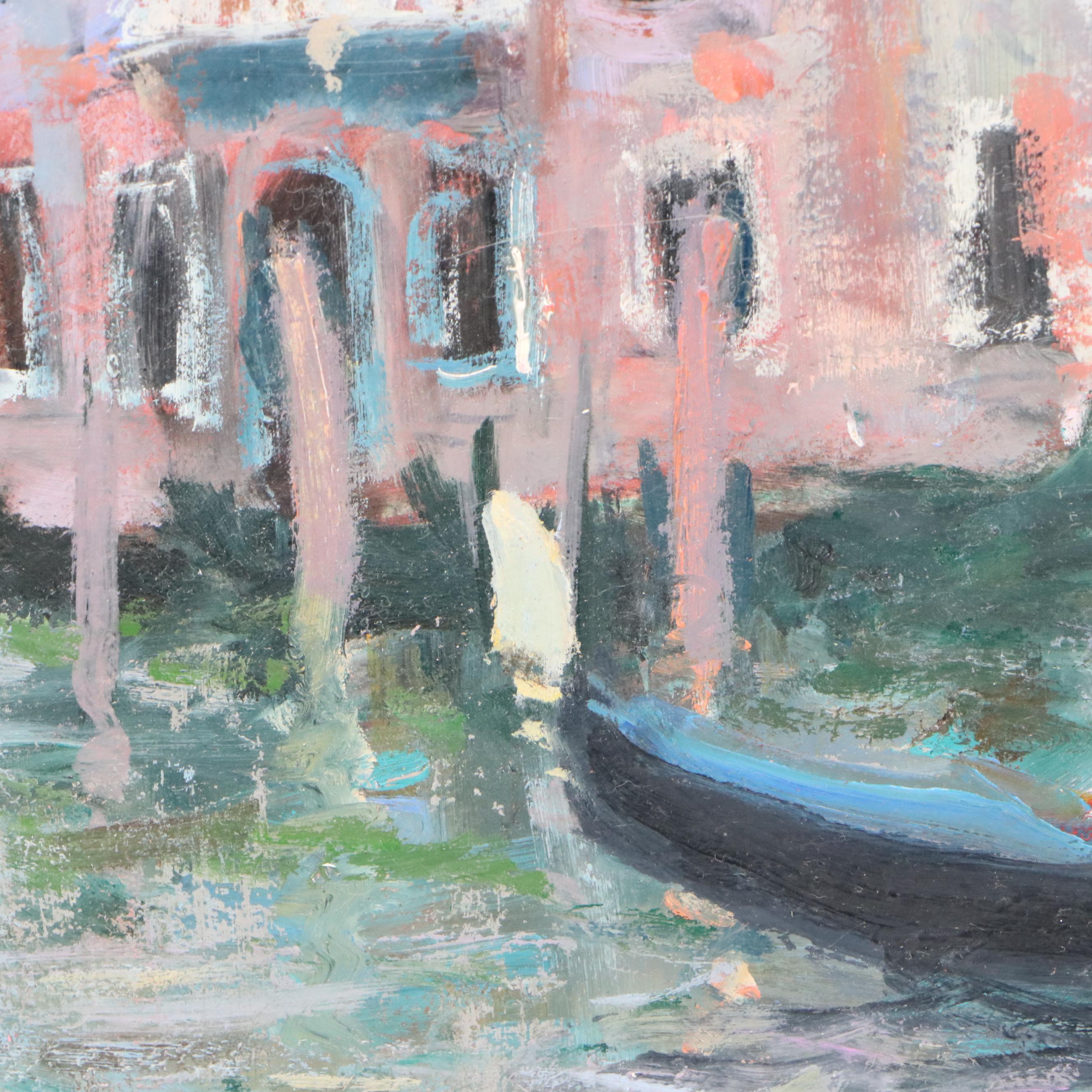 Nino Pippa Cityscape Oil Painting "Venice - Palaces on the Grand Canal," 2020