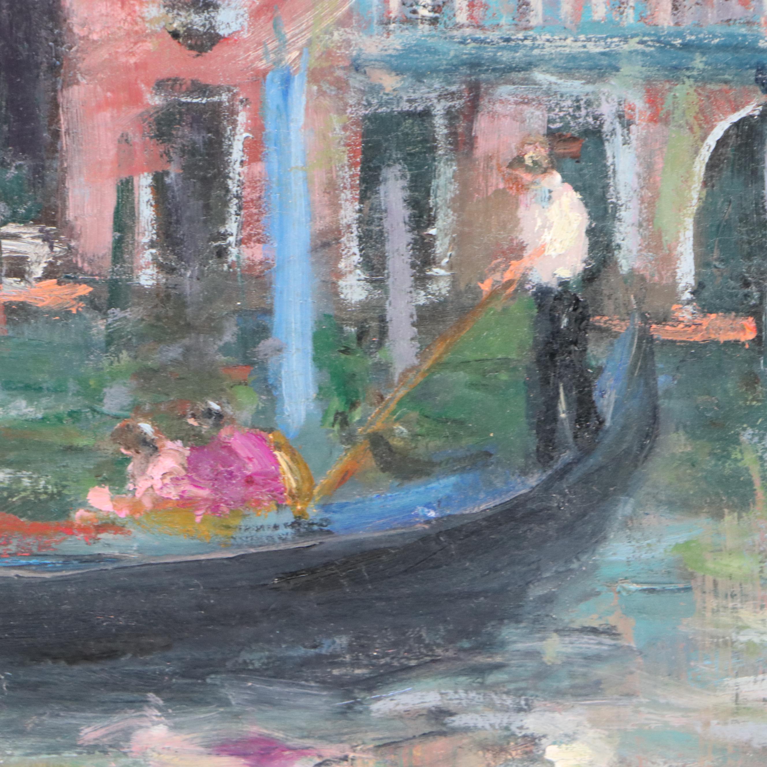 Nino Pippa Cityscape Oil Painting "Venice - Palaces on the Grand Canal," 2020
