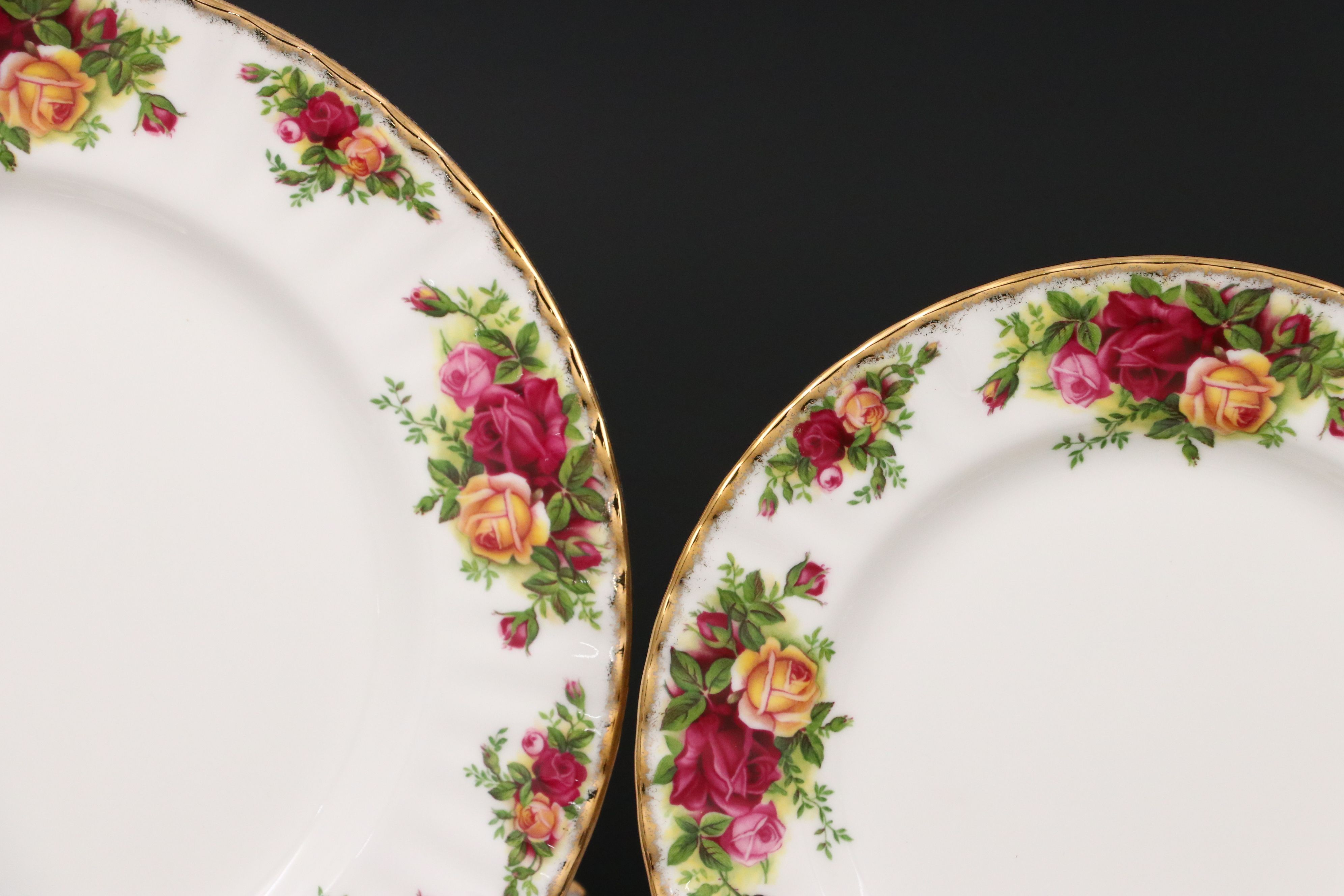 Royal Albert "Old Country Roses" Dinnerware with Cheese Tray and Vases