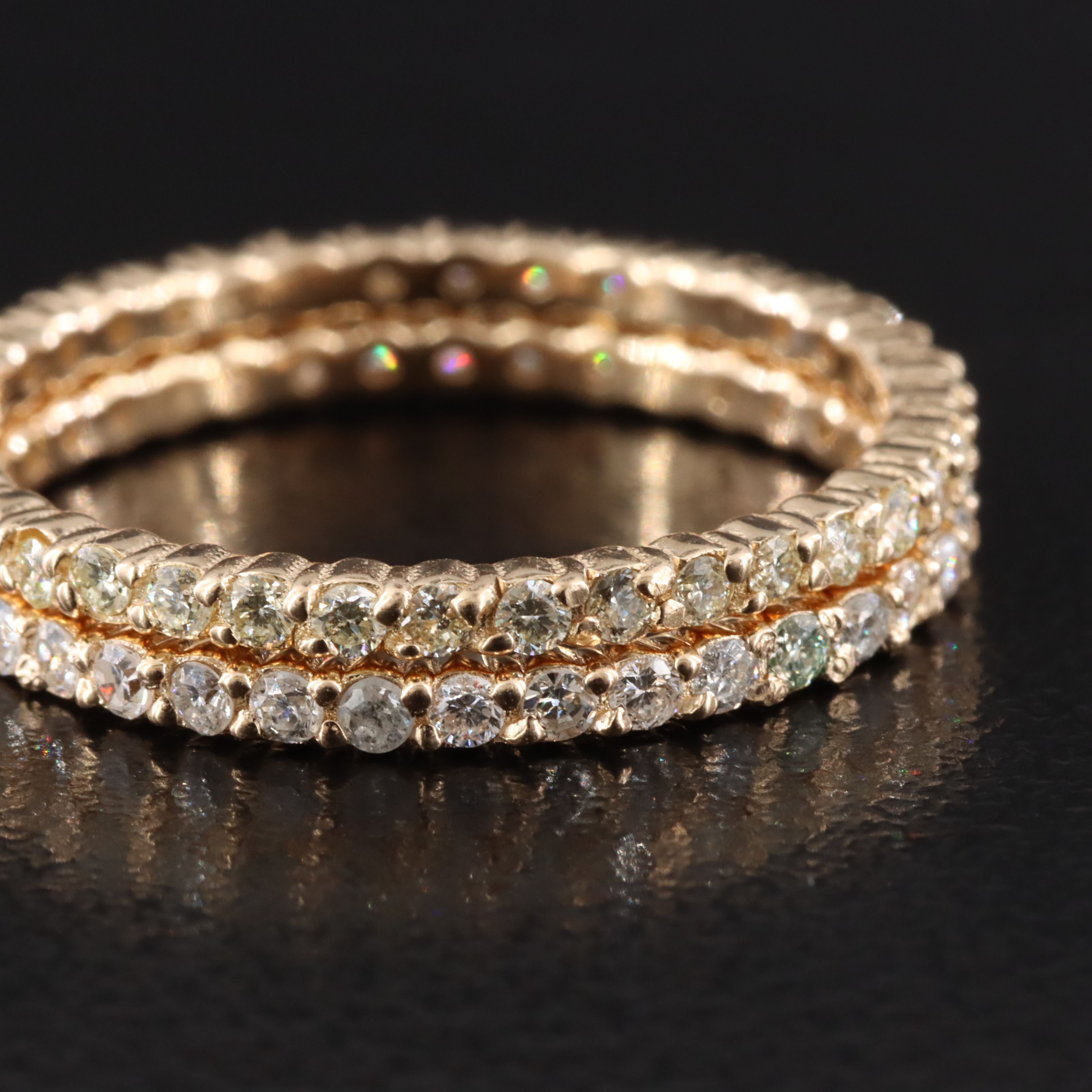 14K 0.95 CTW Diamond Eternity Rings