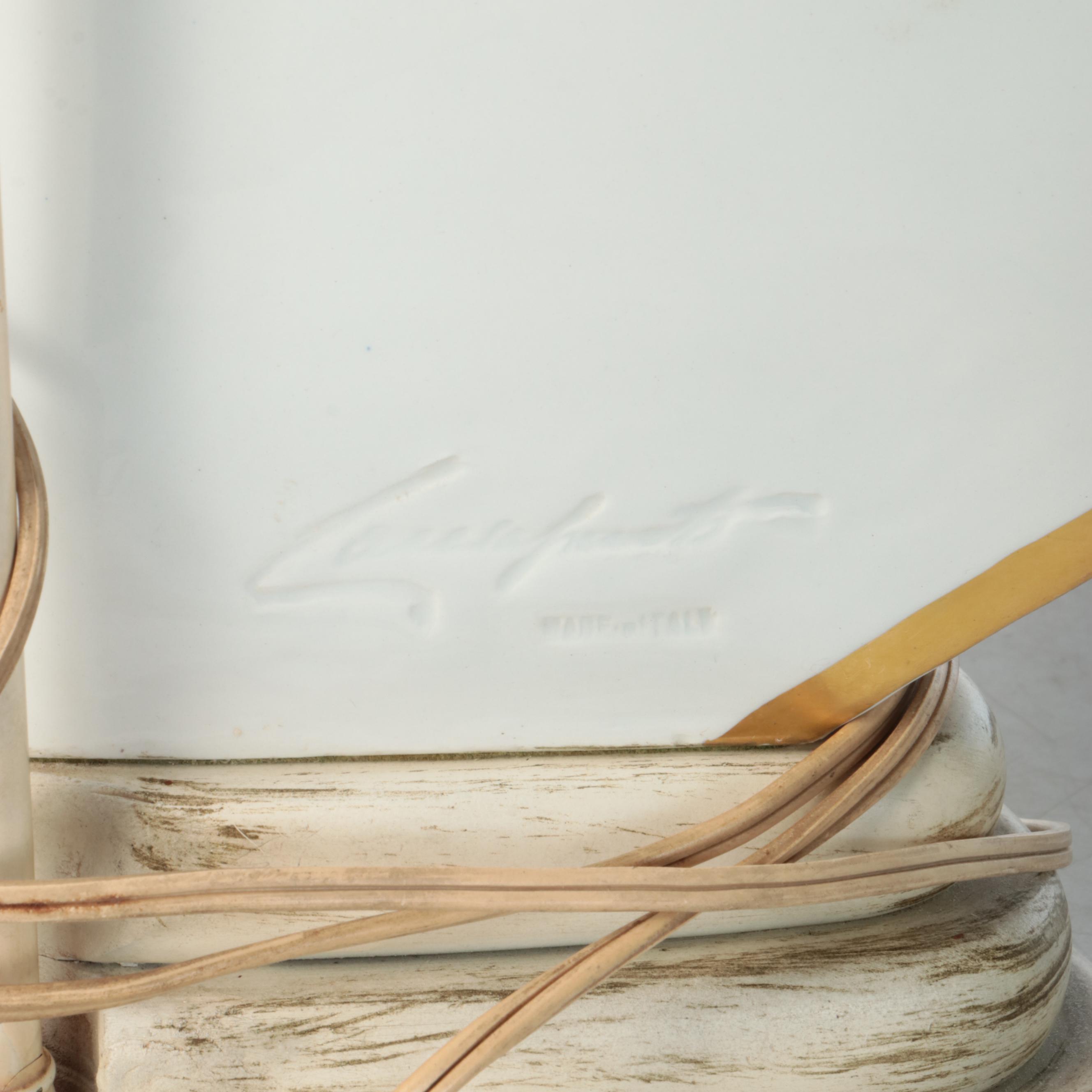 Guido Cacciapuoti Italian Ceramic Bust Table Lamp, Mid-20th Century