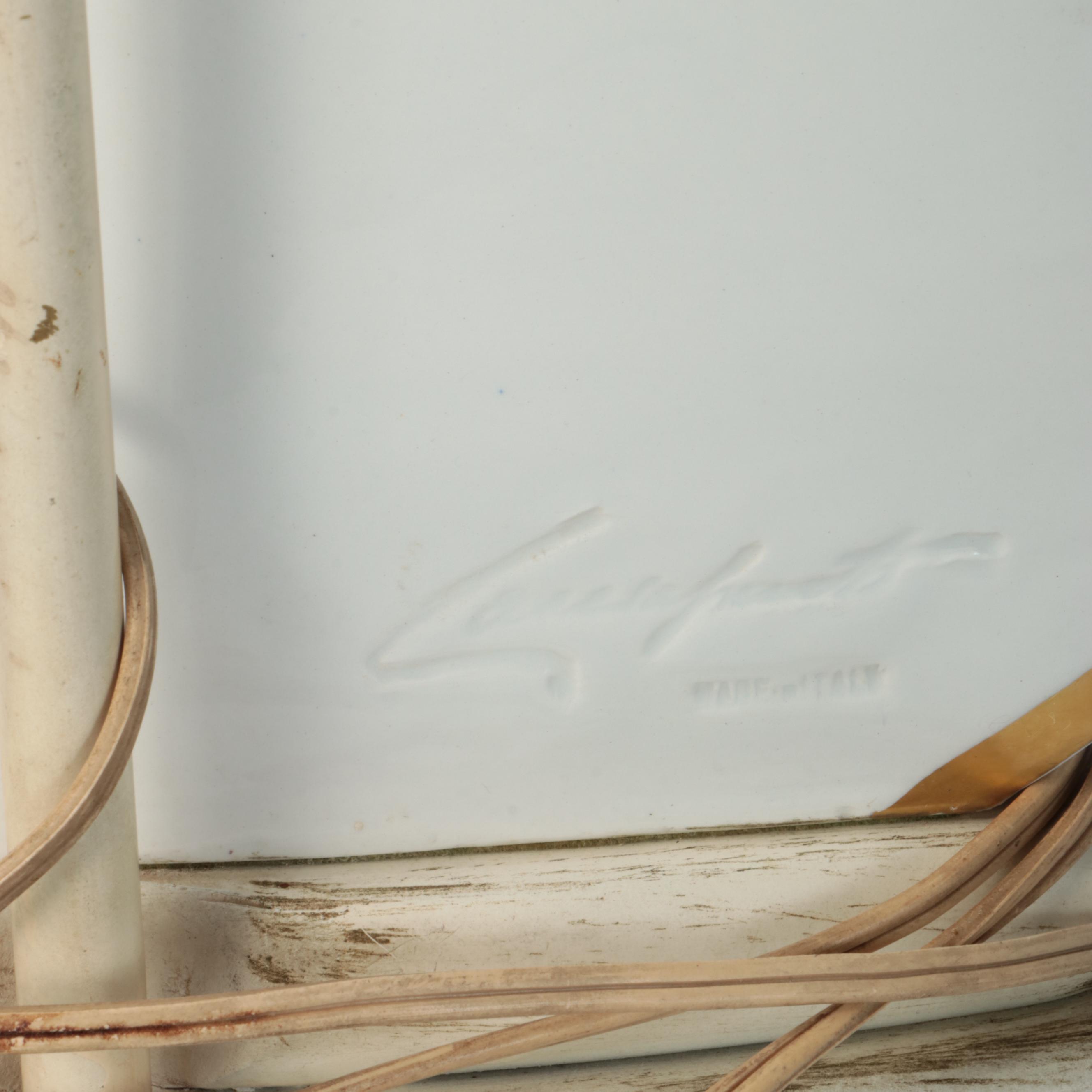 Guido Cacciapuoti Italian Ceramic Bust Table Lamp, Mid-20th Century