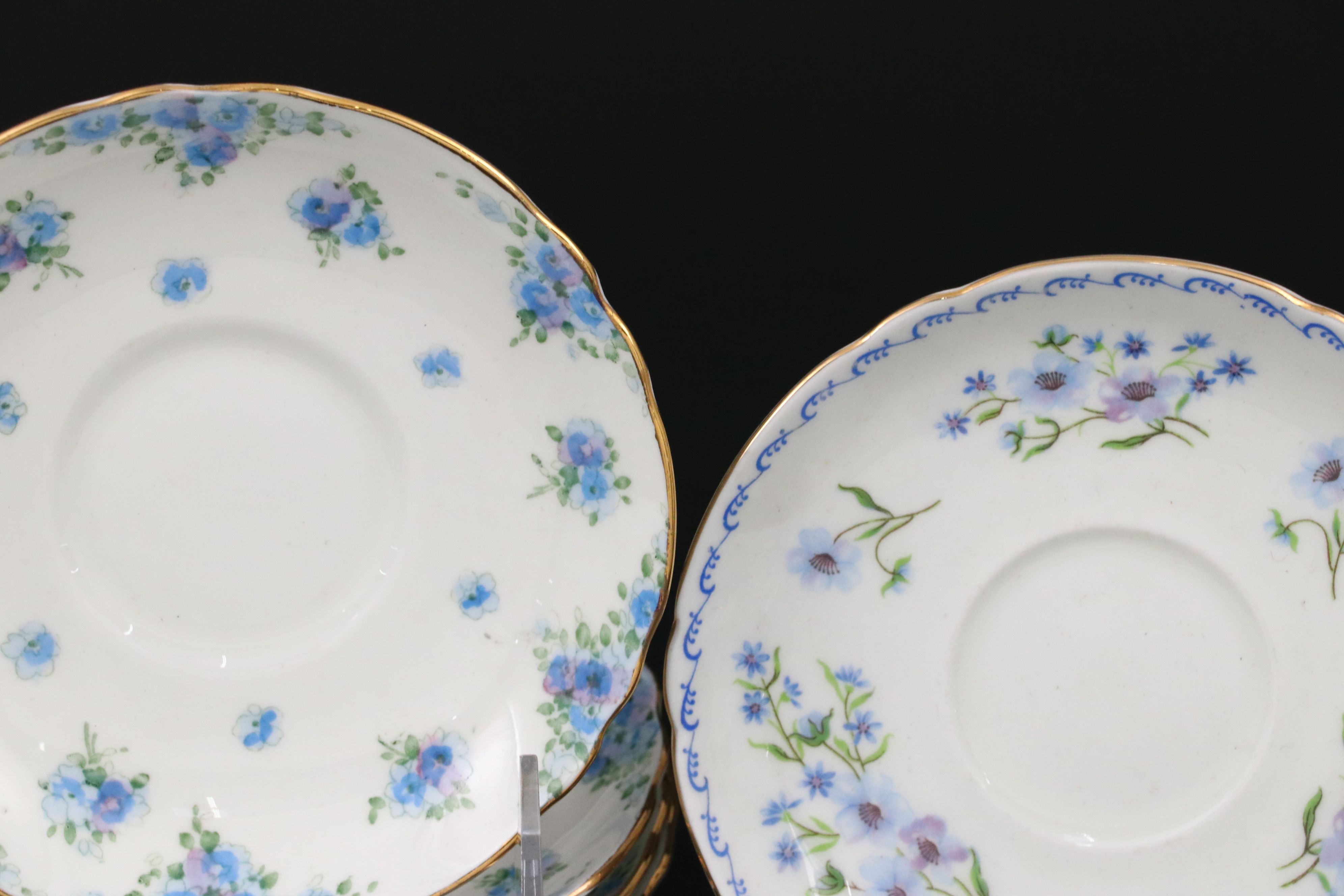 Crown Staffordshire "Forget Me Not" Bone China Coffee and Tea Set