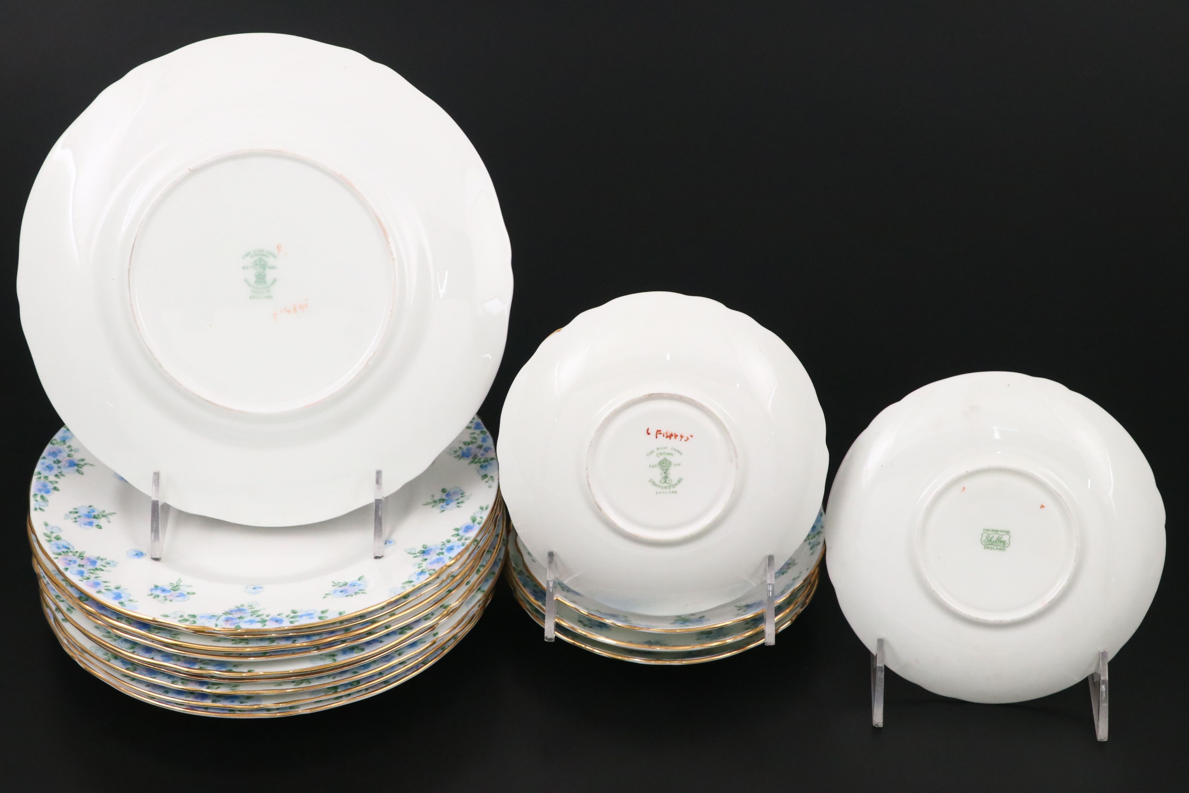 Crown Staffordshire "Forget Me Not" Bone China Coffee and Tea Set