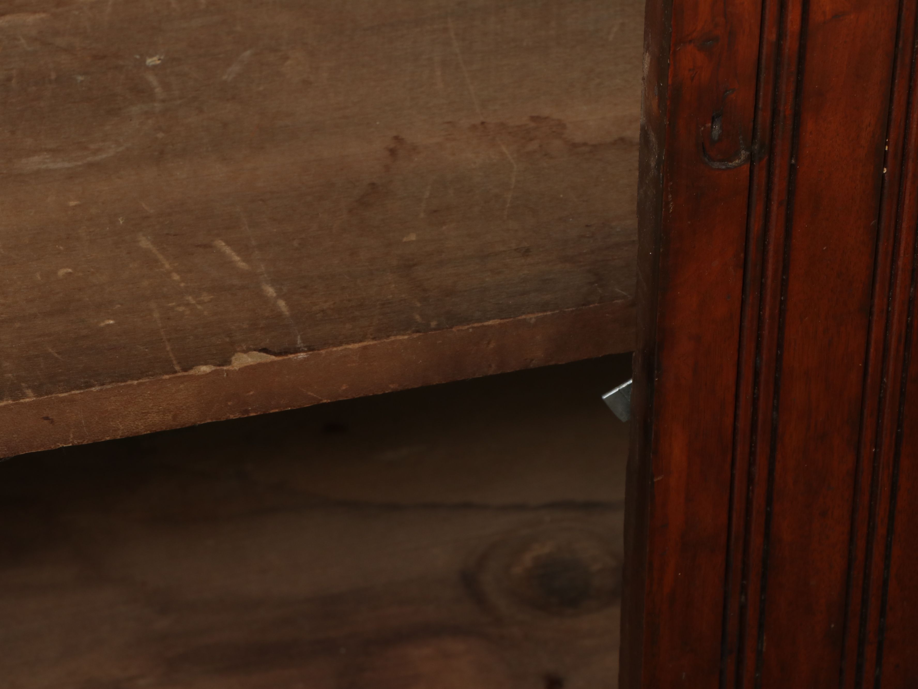 Empire Style Walnut Sideboard with Marble Top, Late 19th Century