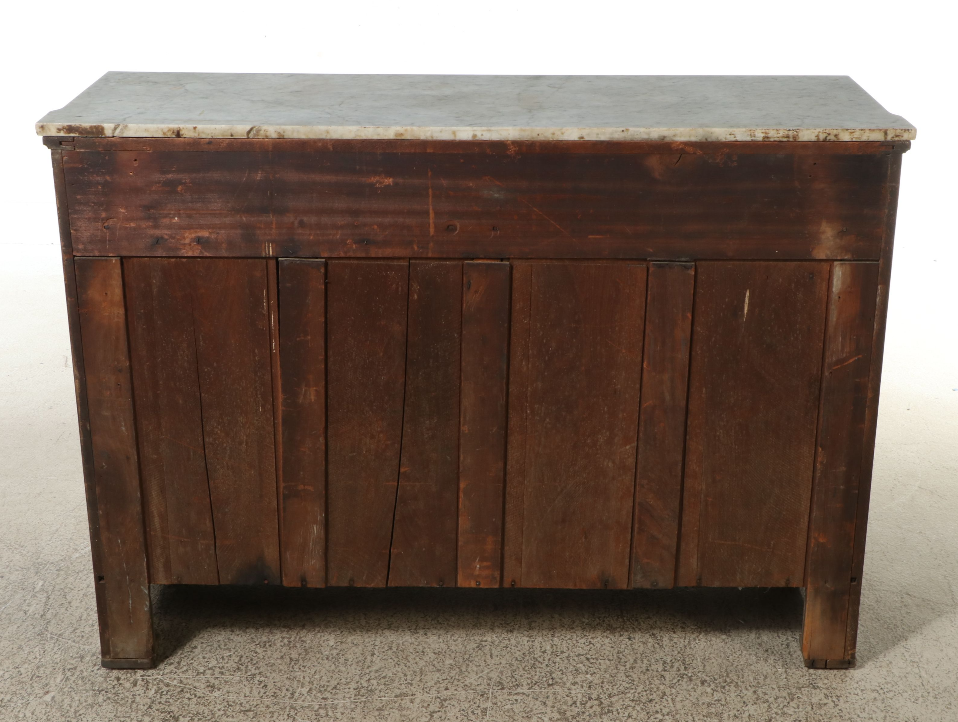 Empire Style Walnut Sideboard with Marble Top, Late 19th Century