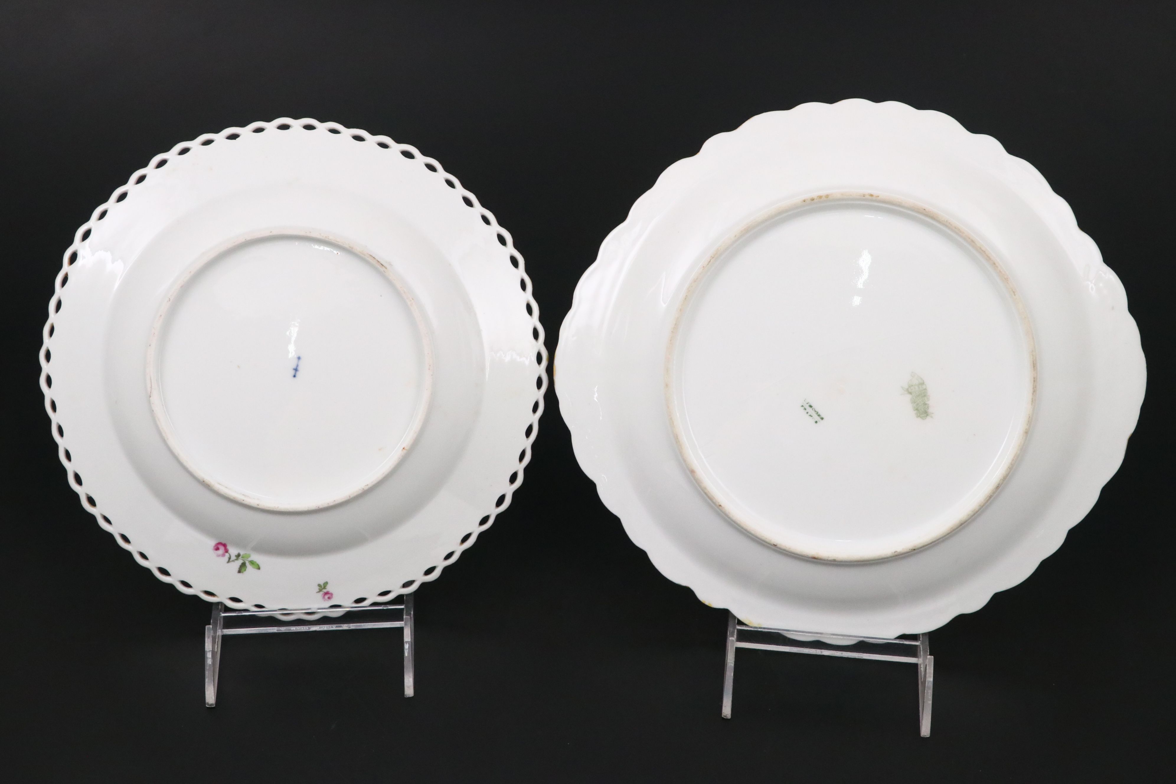 KPM with Sevres Style Hand-Painted Reticulated Porcelain and Limoges Plates