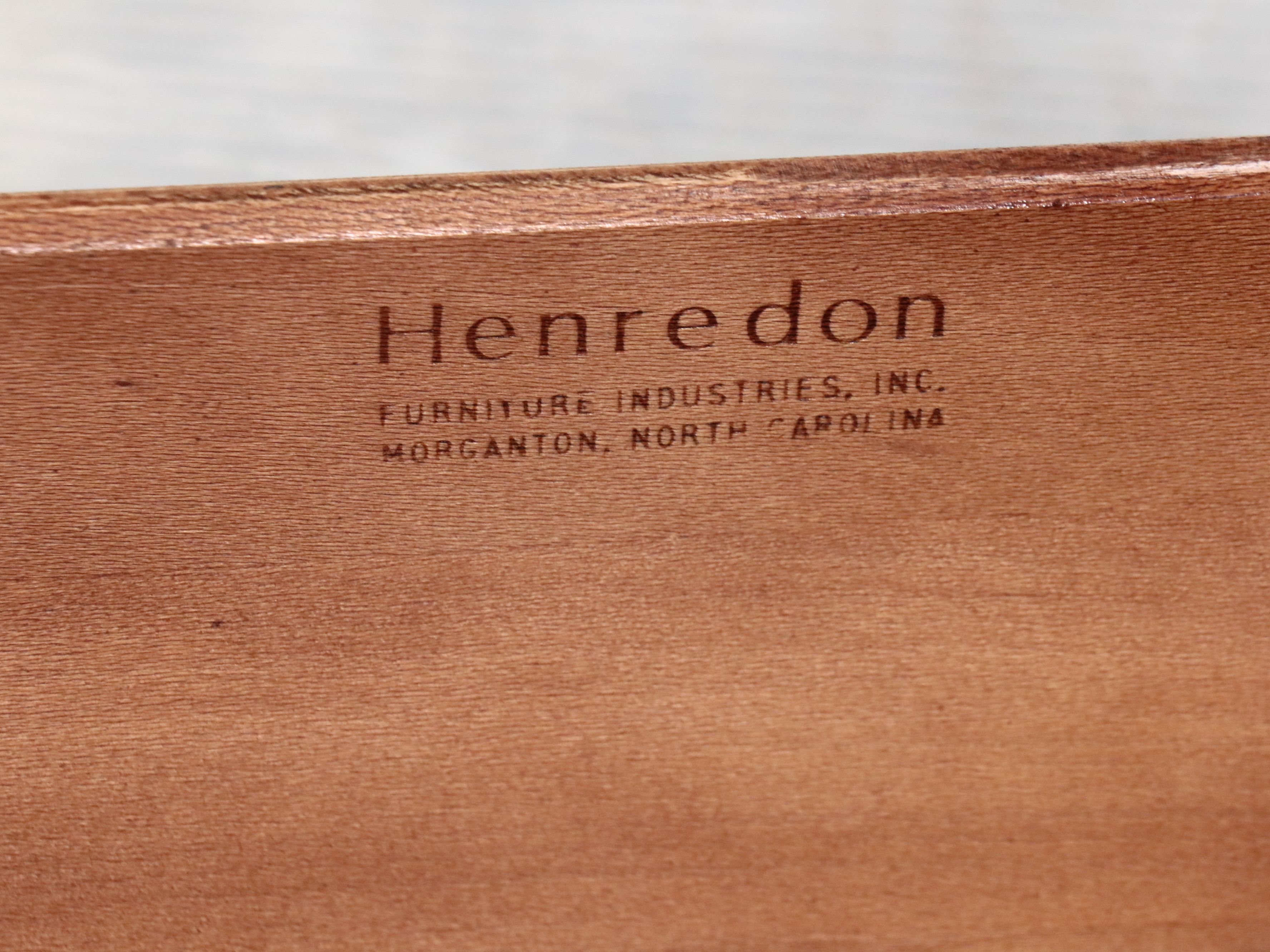 Henredon Scene One Collection Campaign Style Wooden Cabinet with Brass Fittings
