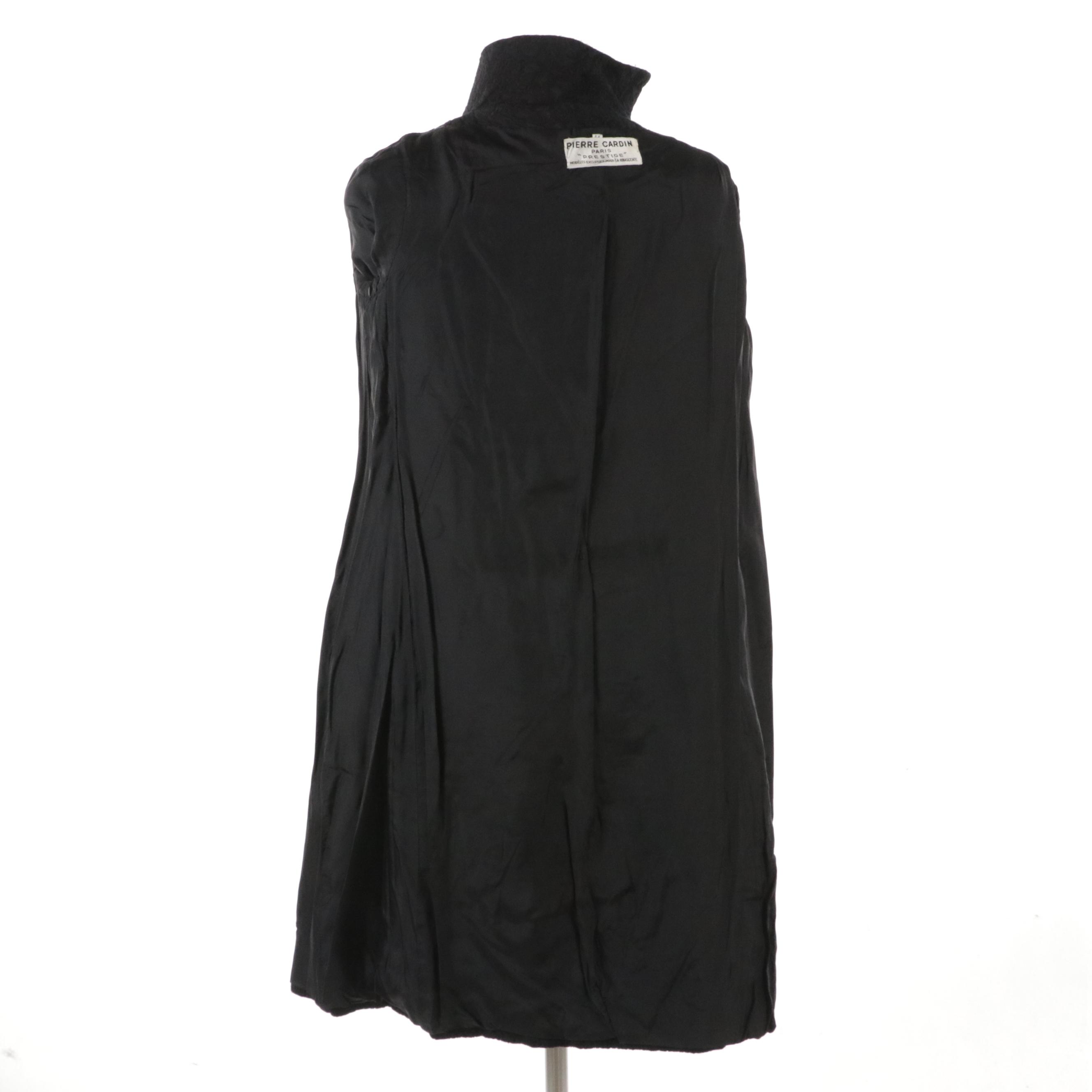 Pierre Cardin "Prestige" Jacquard Coat with Faceted Glass Globe Buttons, 1960s