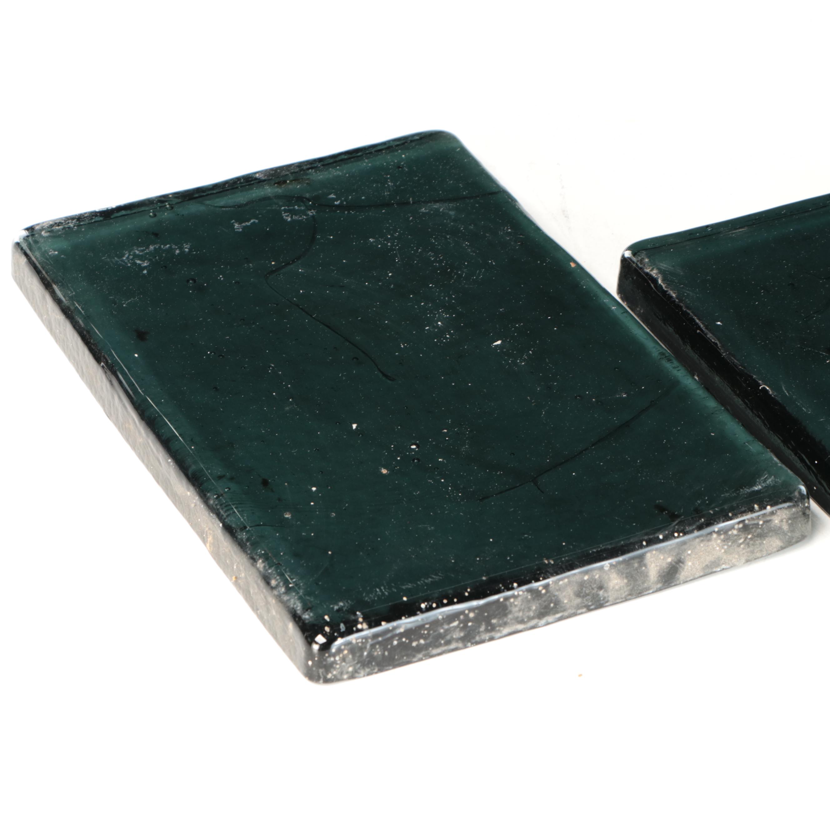 Pair of Green Glass Casting Billets