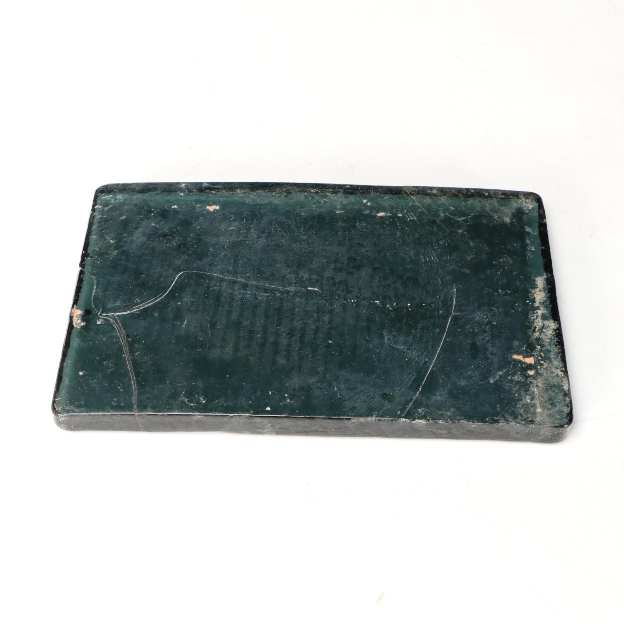 Pair of Green Glass Casting Billets