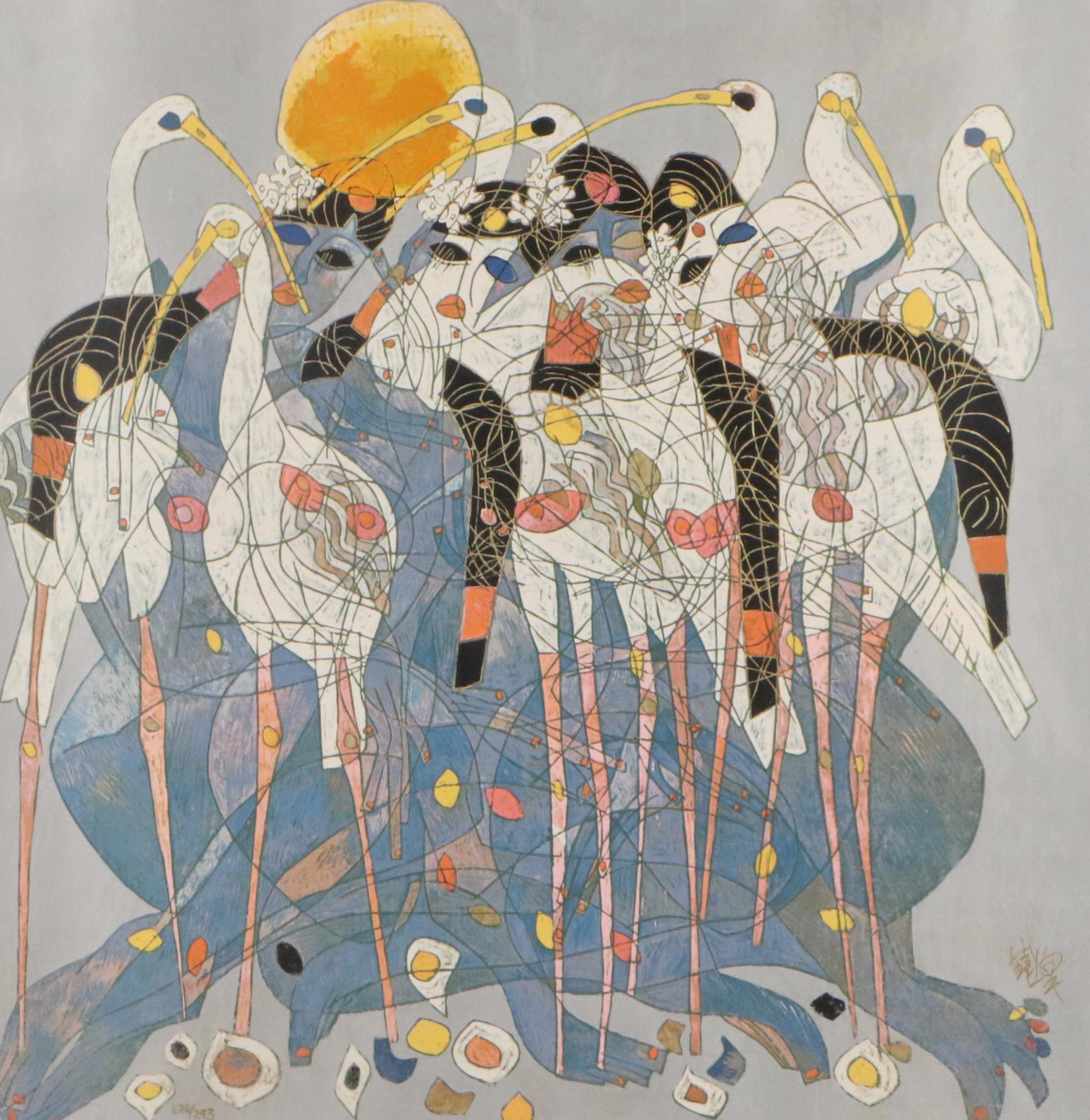 Tiefeng Jiang Serigraph "Springtime"