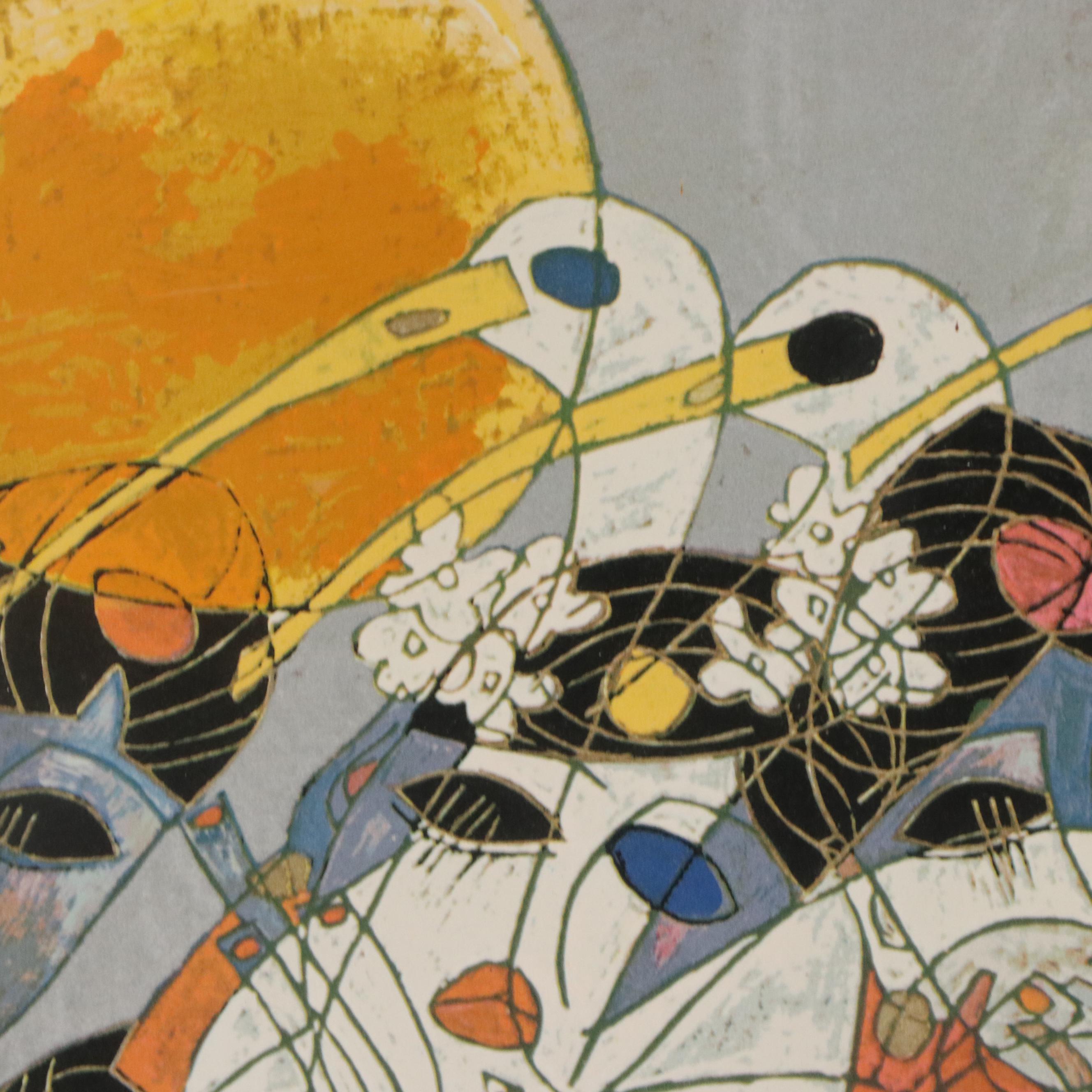 Tiefeng Jiang Serigraph "Springtime"