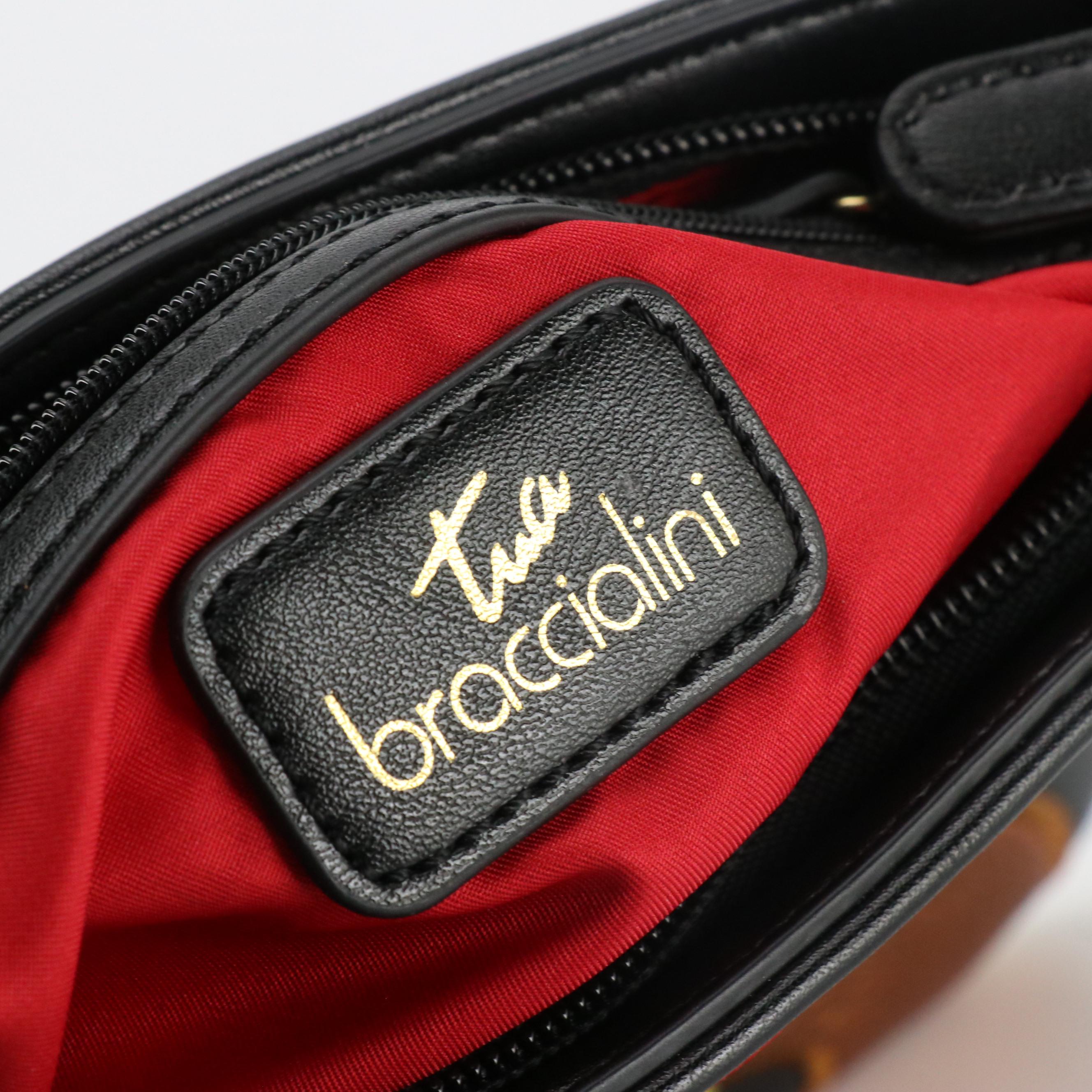 Braccialini Tua "Once Upon A Time" Mixed Leather Appliqué Crossbody Clutch