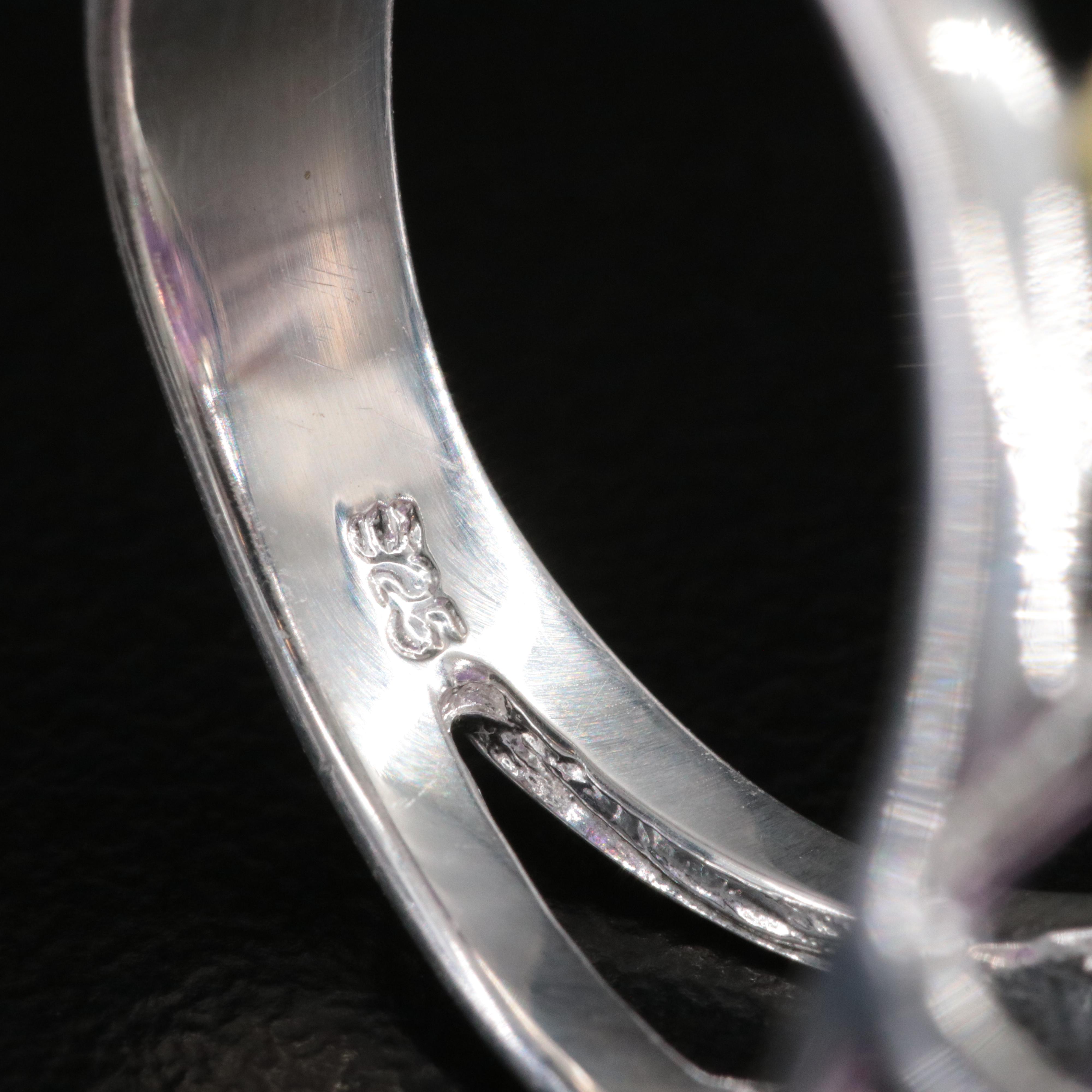 Sterling Amethyst and Garnet Ring