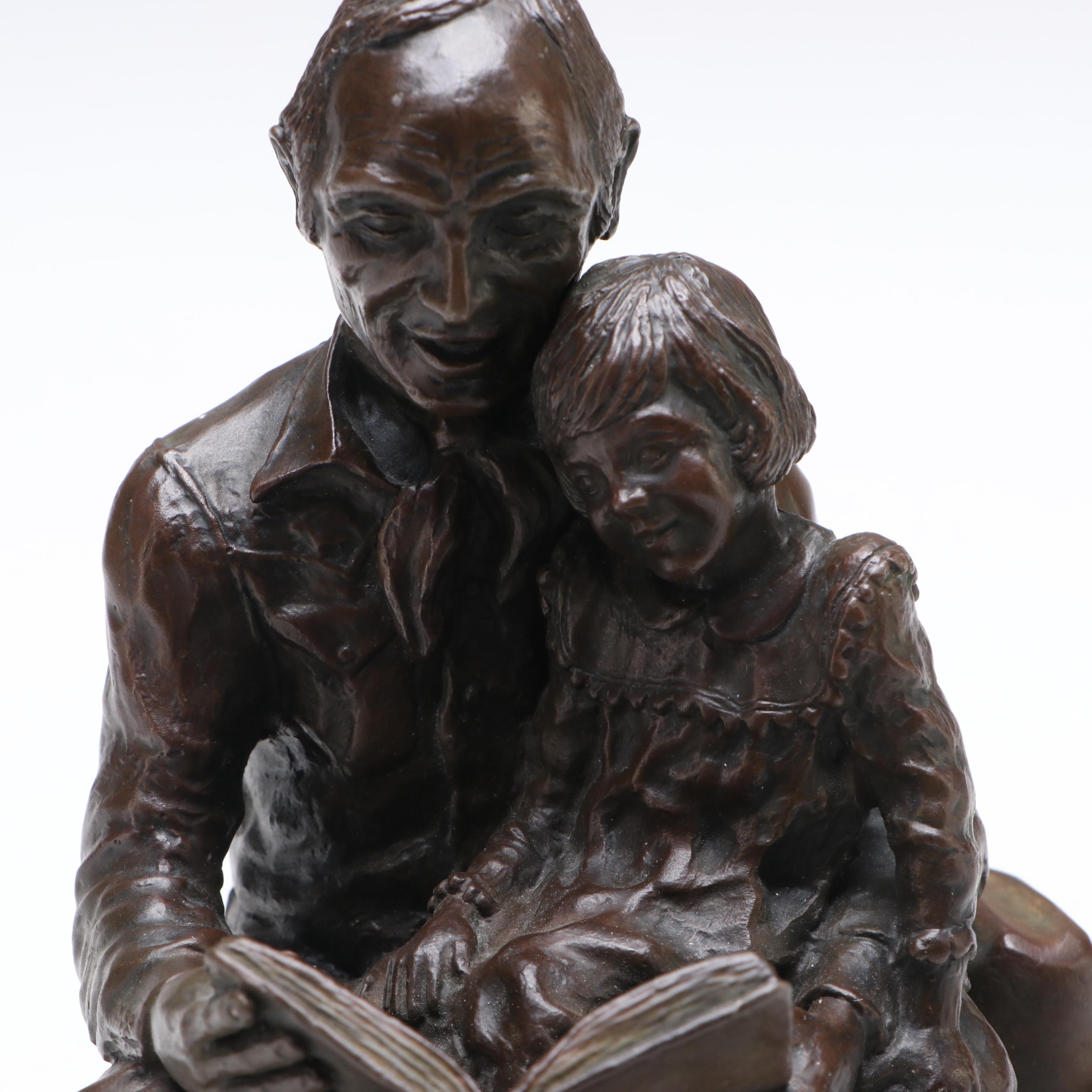 After Grant Kinzer Bronze Sculpture "The Joy of Learning," 1987