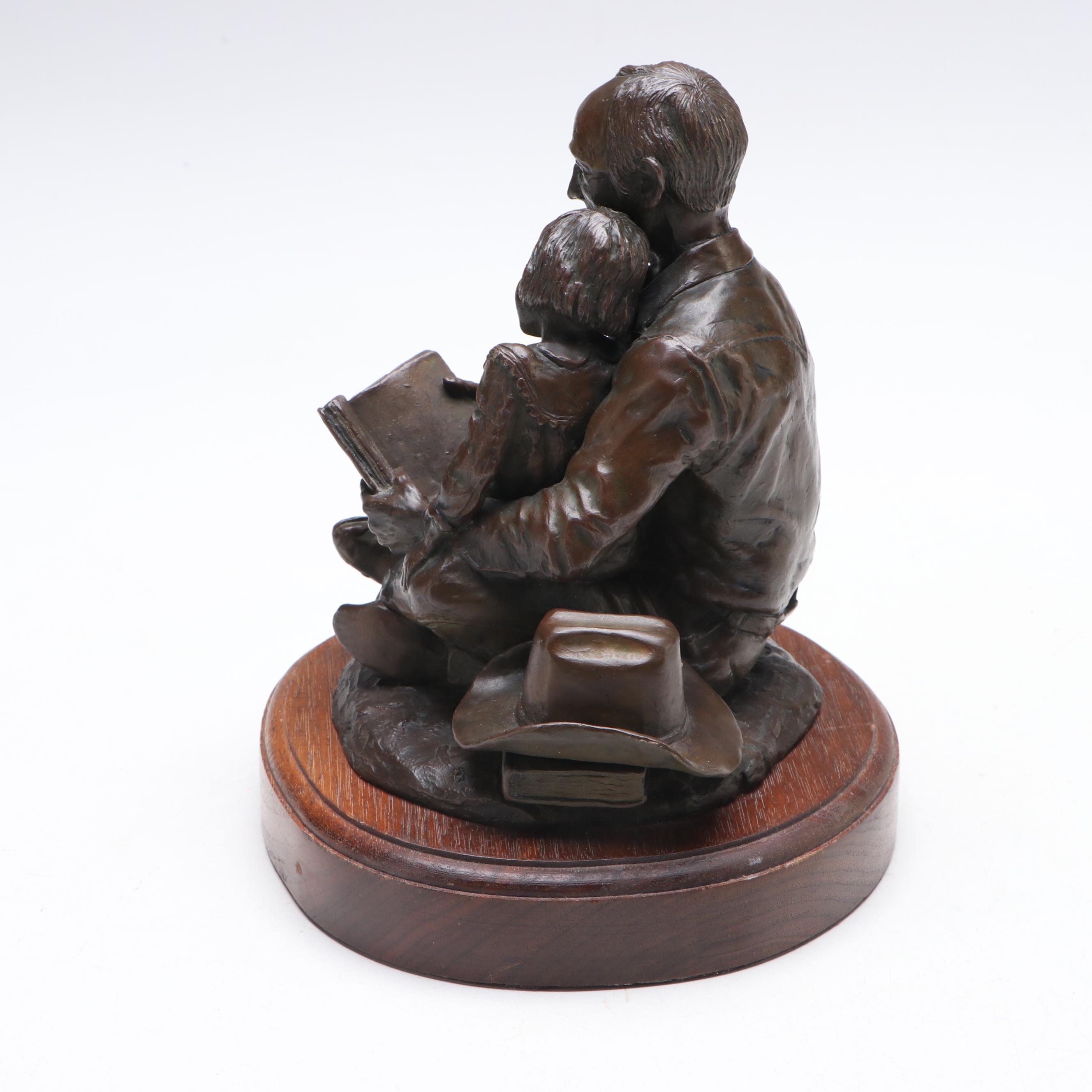 After Grant Kinzer Bronze Sculpture "The Joy of Learning," 1987