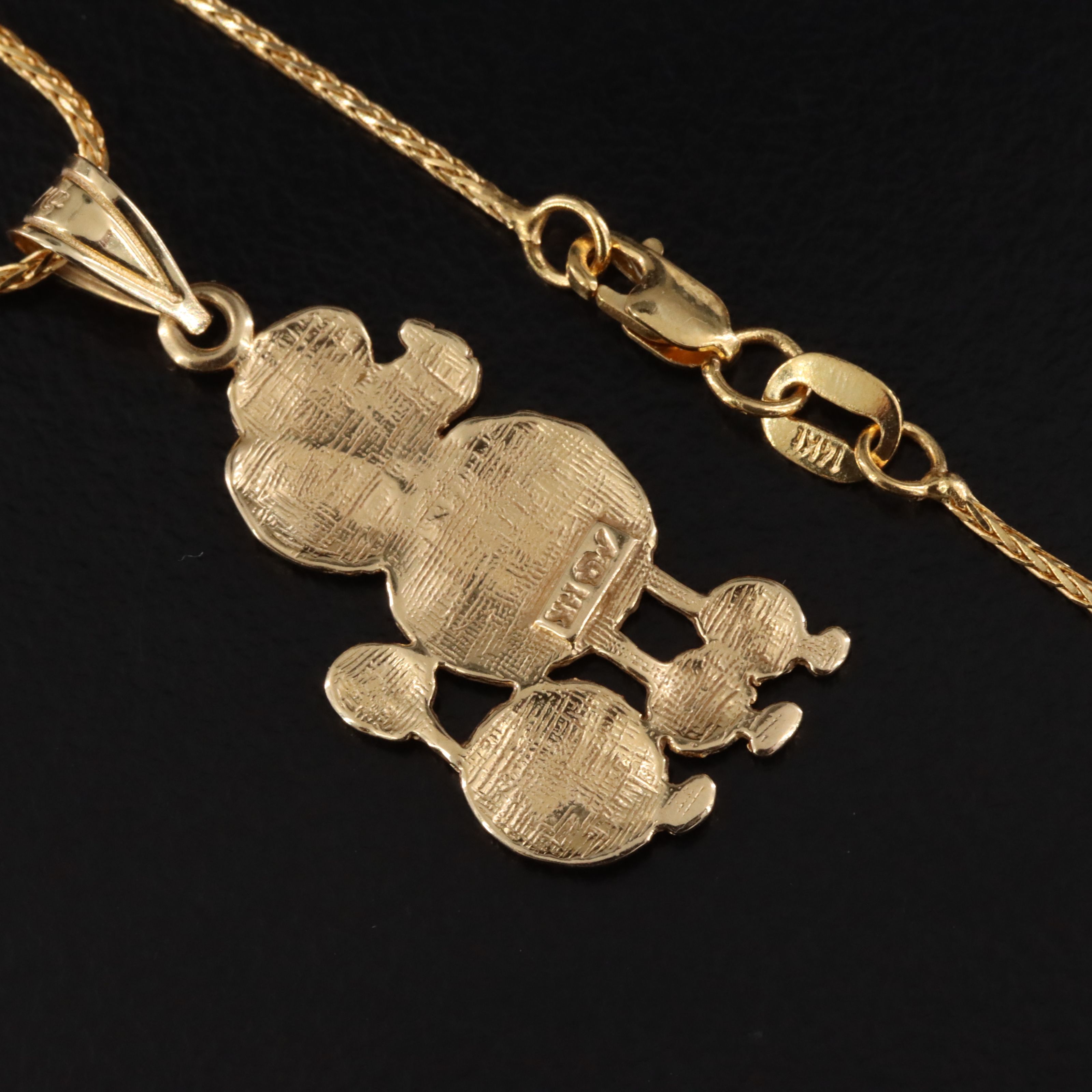 14K Poodle Charm Pendant Necklace