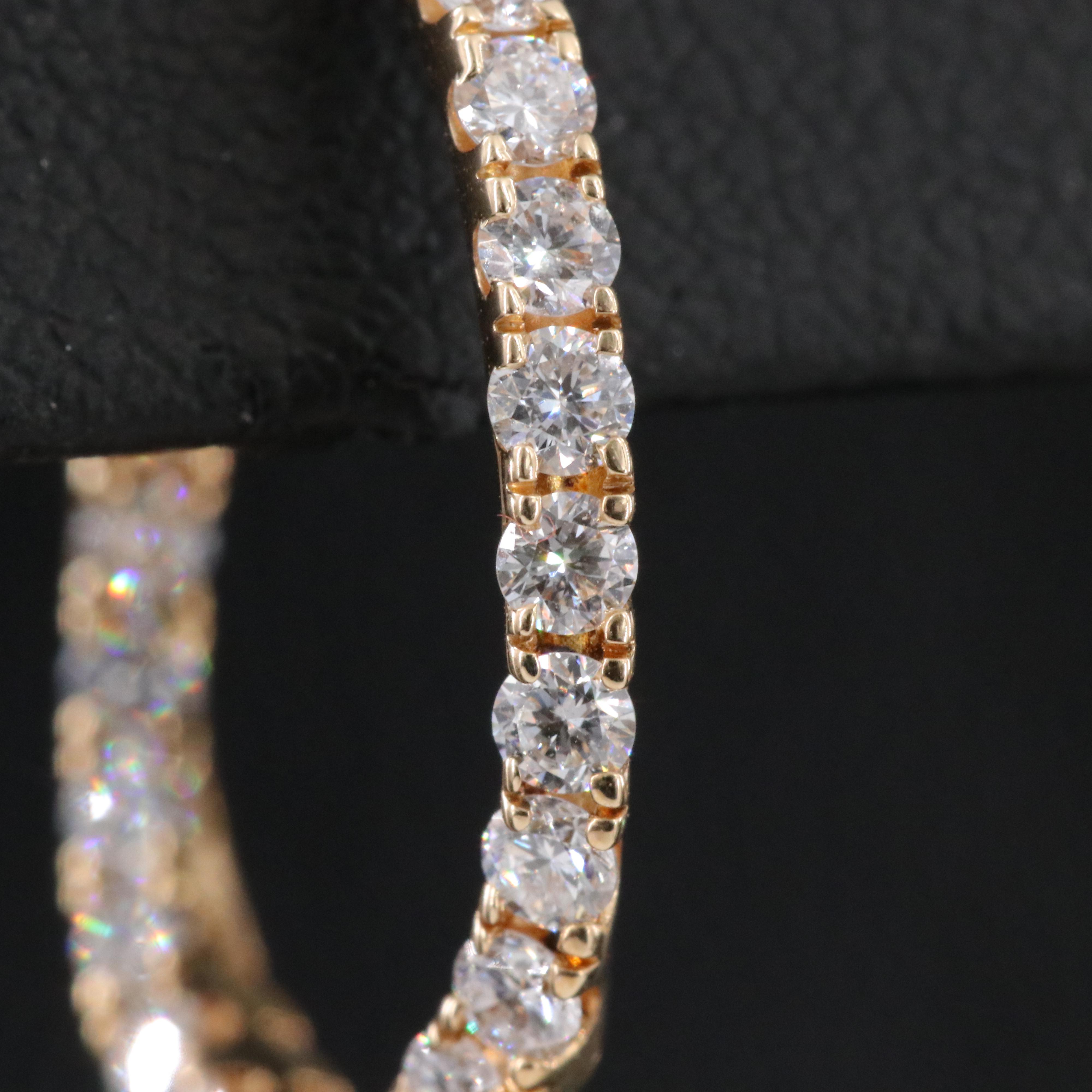 14K 1.50 CTW Lab Grown Diamond Half Hoop Earrings