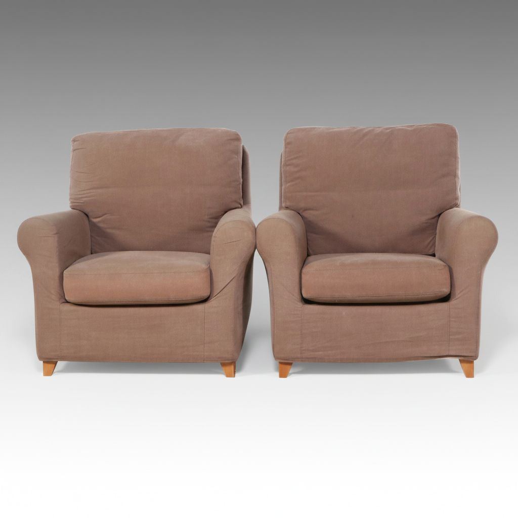 Pair of Contemporary IKEA Upholstered Armchairs