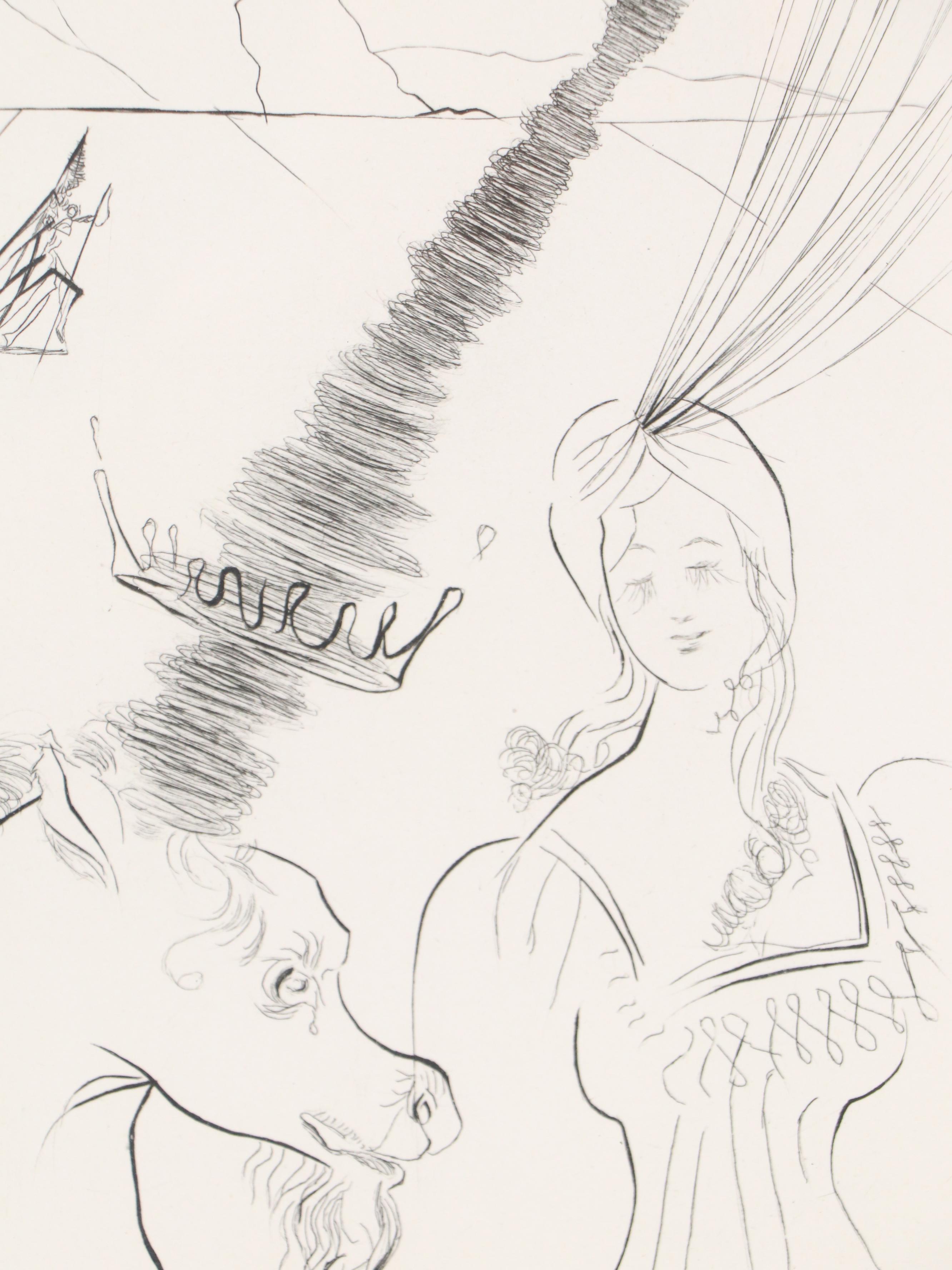 Salvador Dalí Etching "The Lady and the Unicorn," 1966