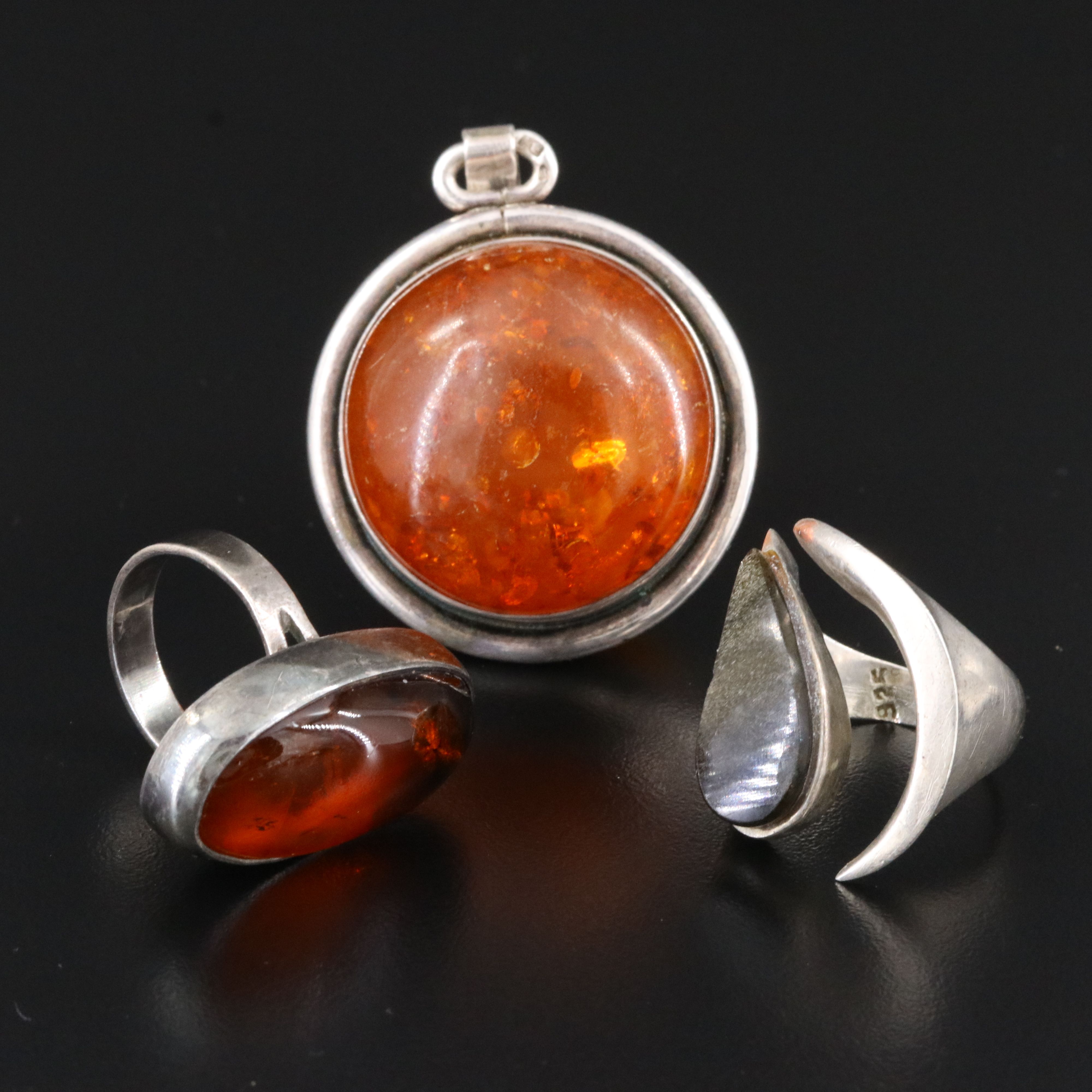 David Andersen and Amber Featured in Sterling and 800 Silver Jewelry